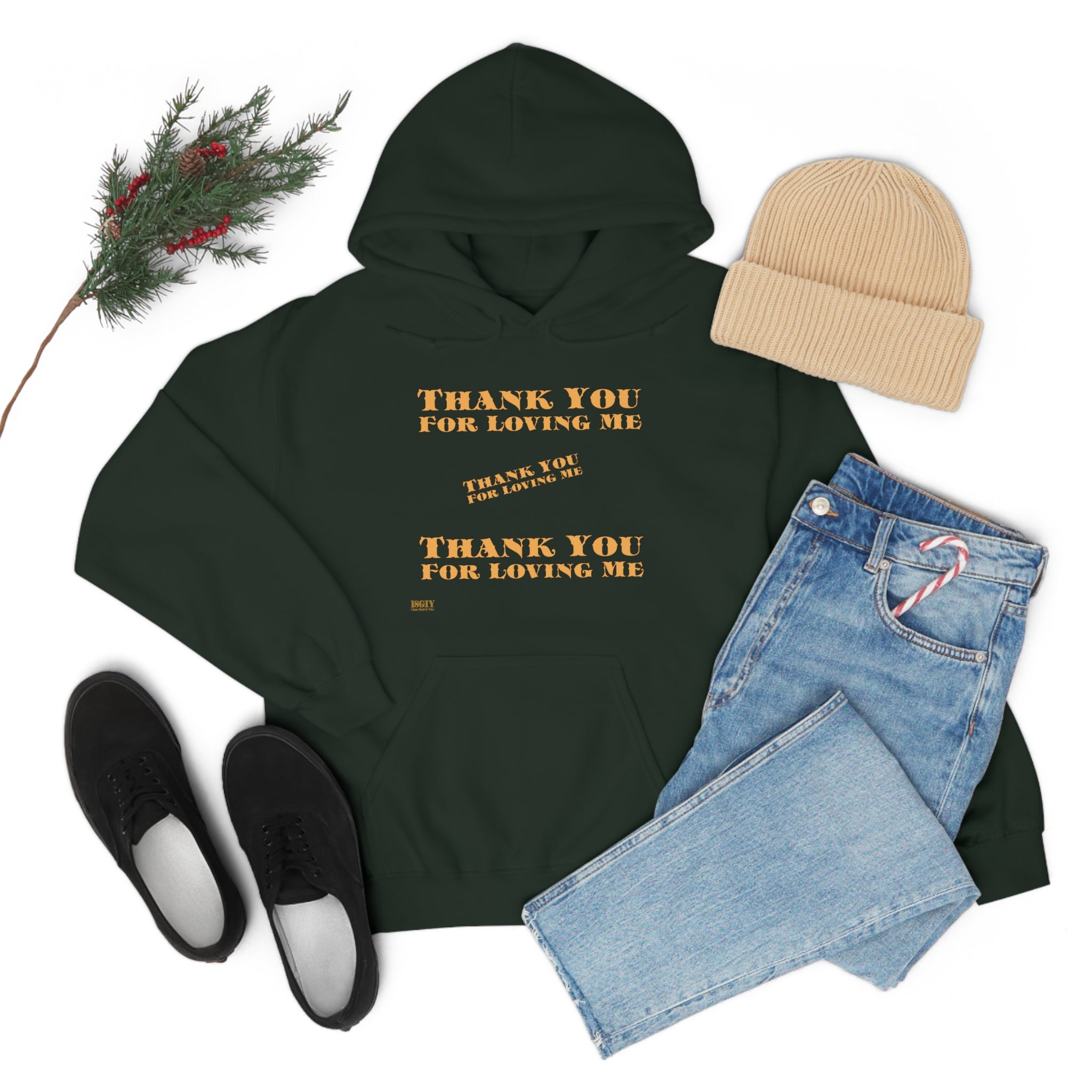 Unisex Heavy Blend Hooded Sweatshirt...Thank You For Loving Me...Yel