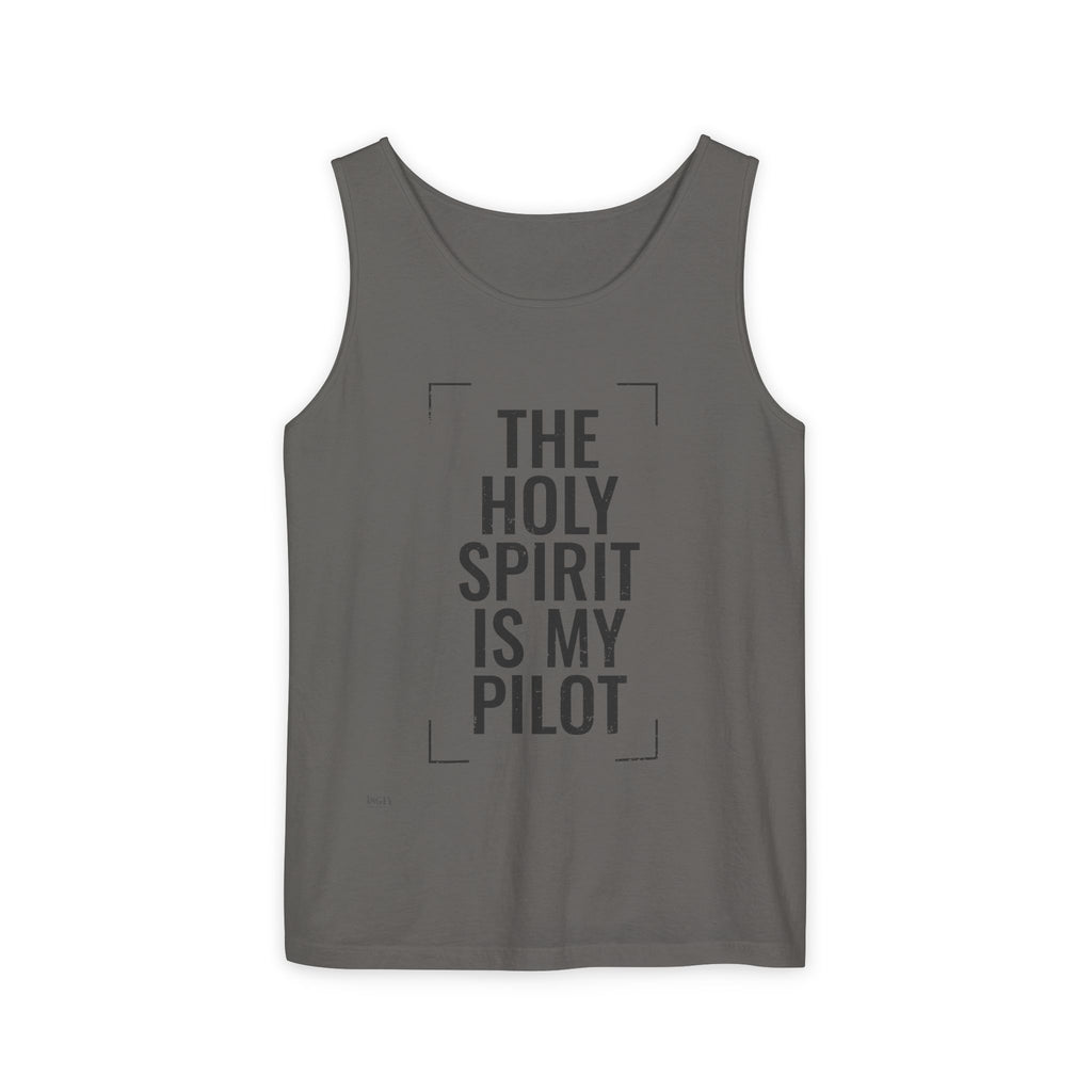 Holy Spirit Is My Pilot Tank Top — Christian Faith Graphic Tank