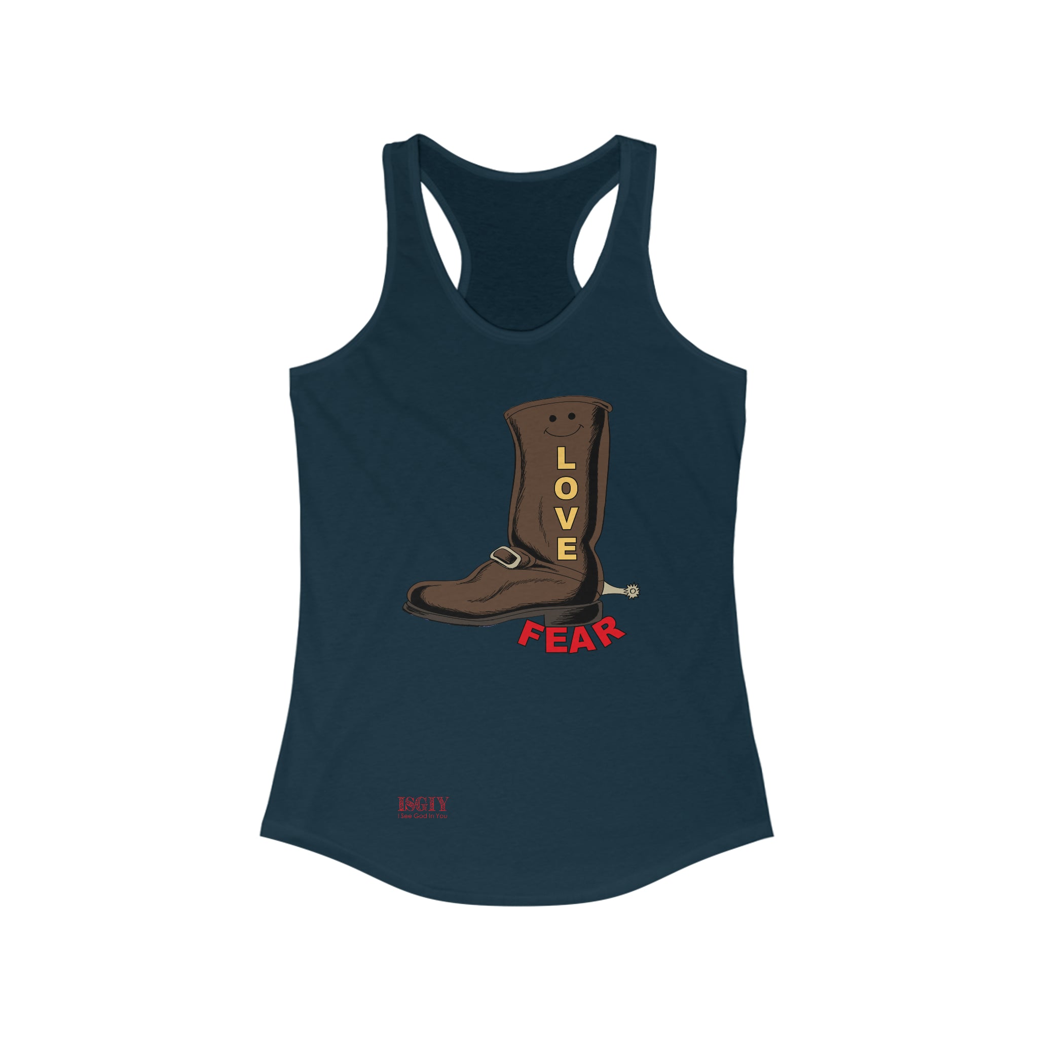 Women's Ideal Racerback  Love Over Fear