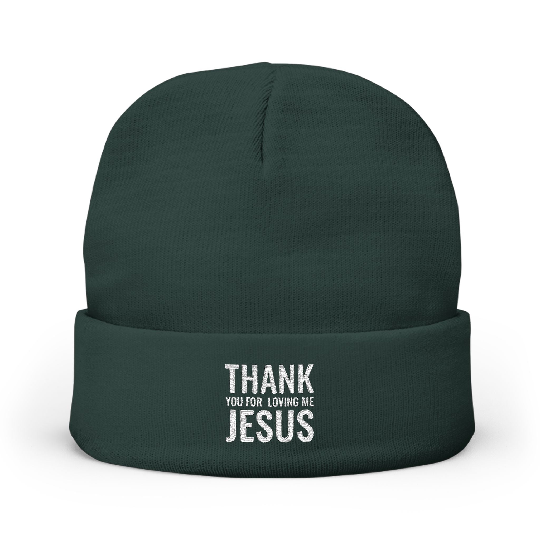 Embroidered 'Thank You For Loving Jesus' Knit Beanie