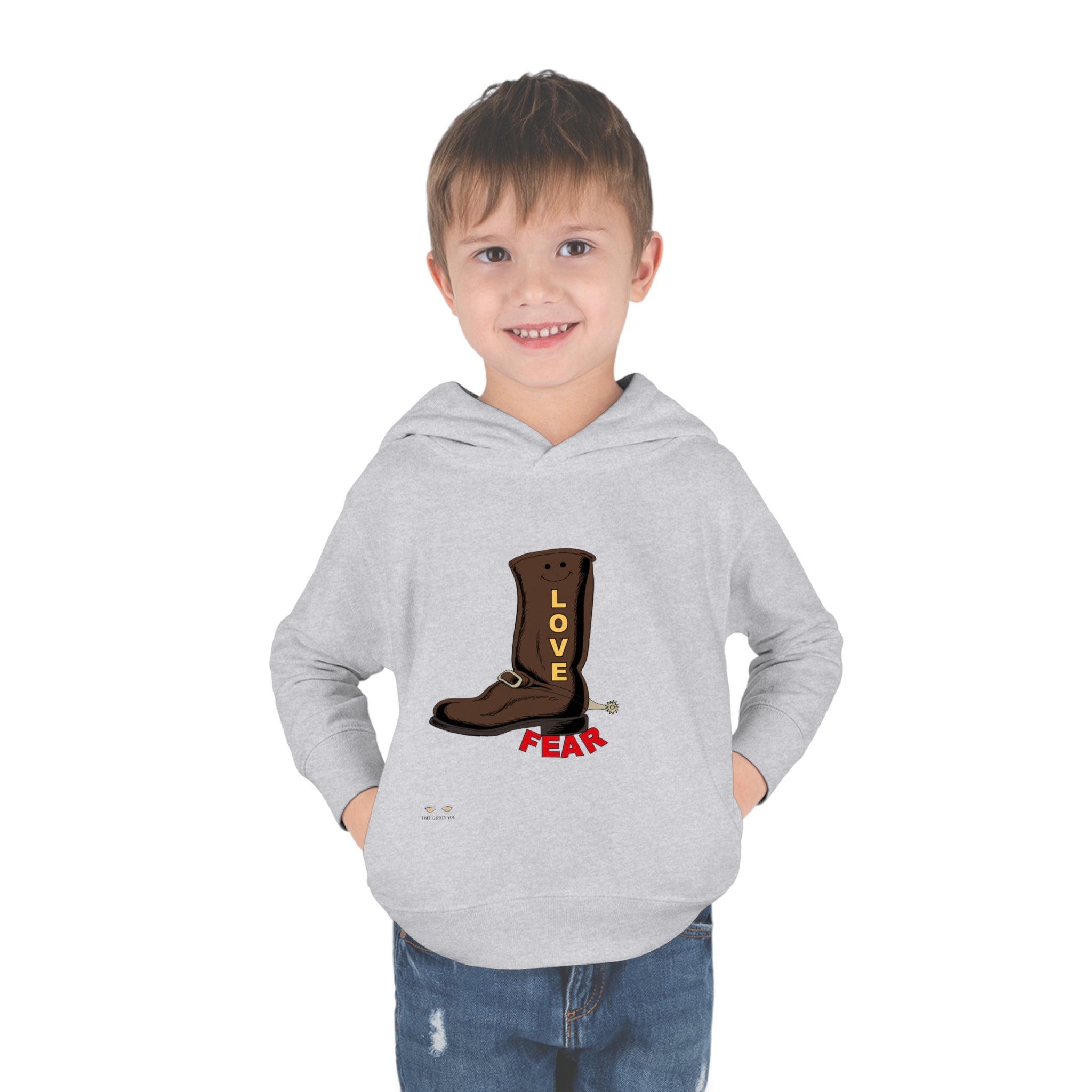 Toddler Pullover Fleece Hoodie Love Over Fear