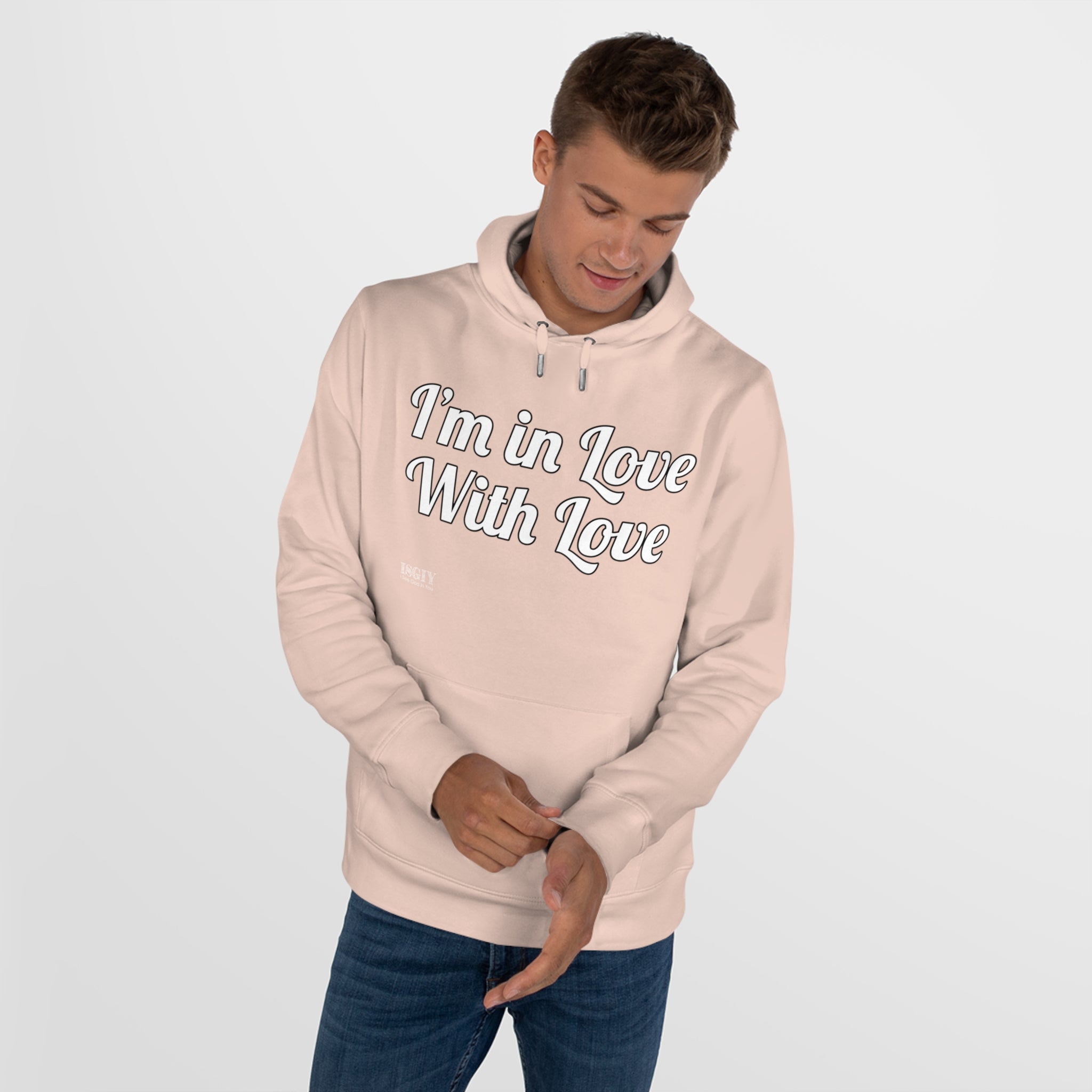 King Hooded Sweatshirt.....I'm in Love With Love....Whi