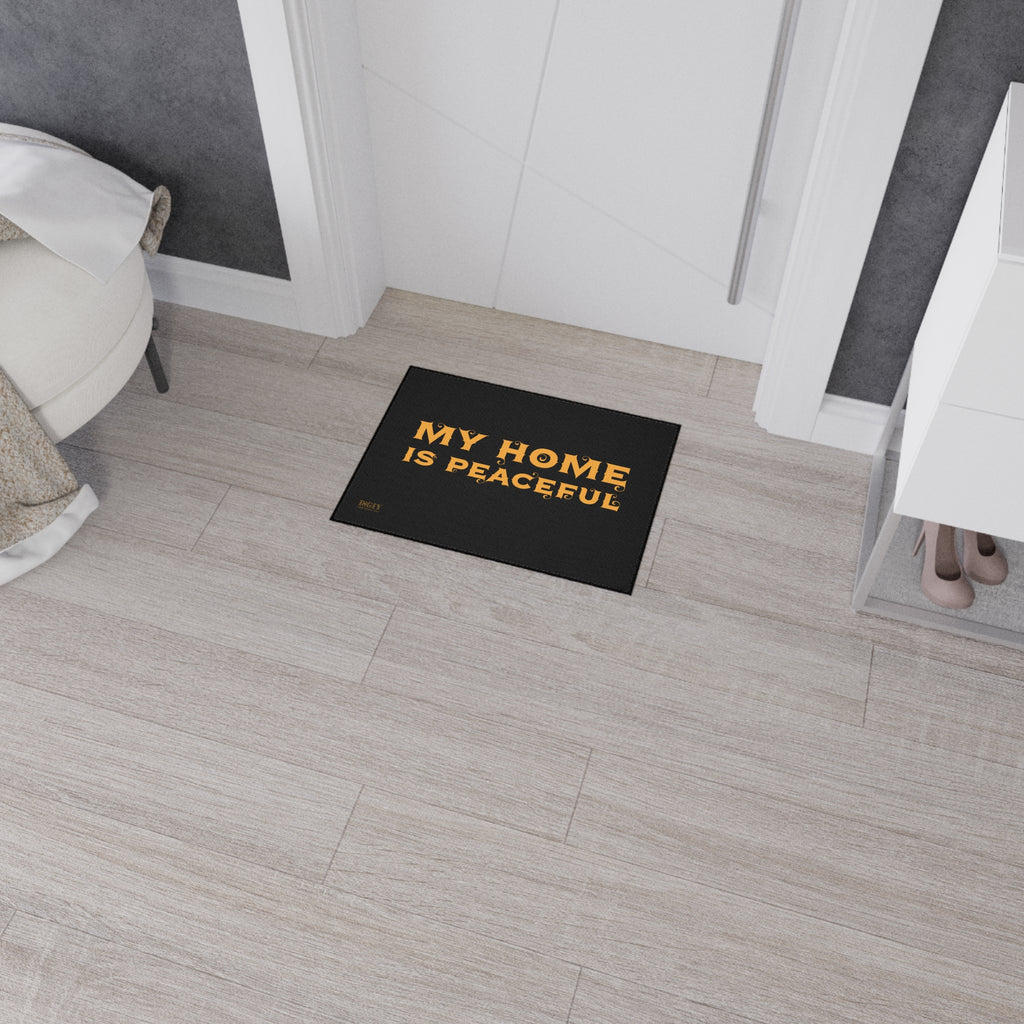 Floor Mat - Heavy Duty My Home Is Peaceful Design