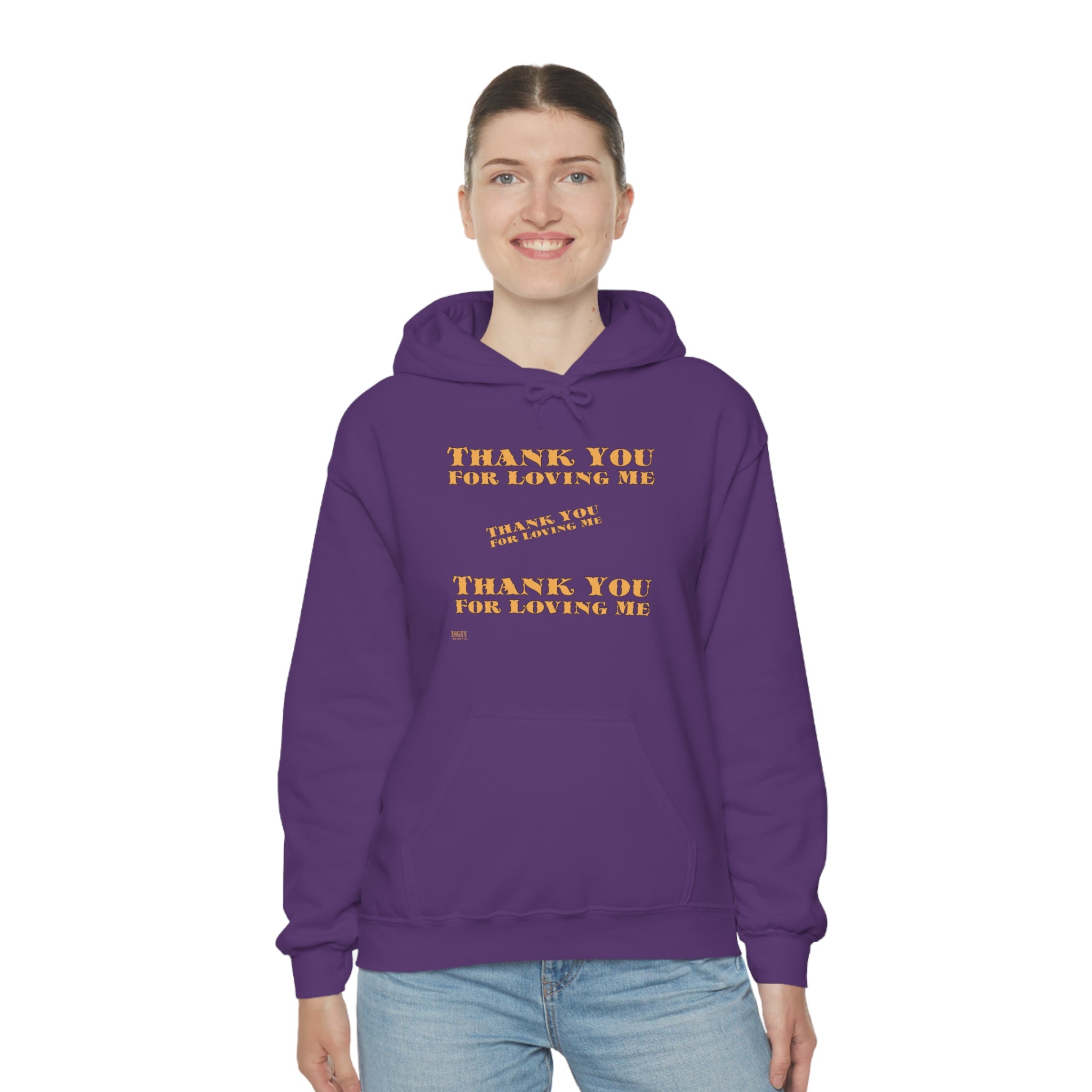 Unisex Heavy Blend Hooded Sweatshirt...Thank You For Loving Me...Yel