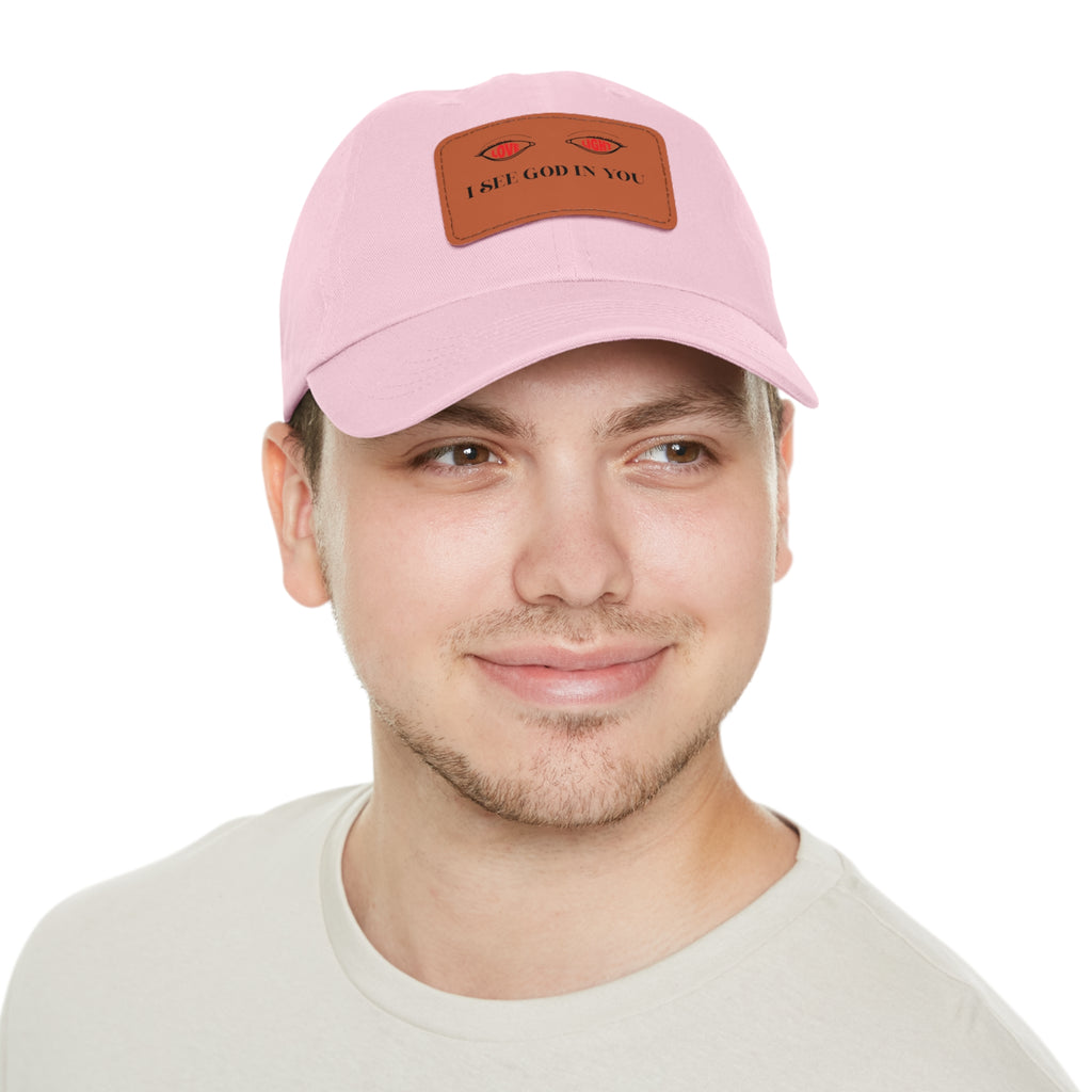 Dad Hat with Leather Patch. I See God In You
