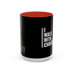 I Walk With Christ Accent Coffee Mug — Inspirational Christian Tea Cup (11/15oz)