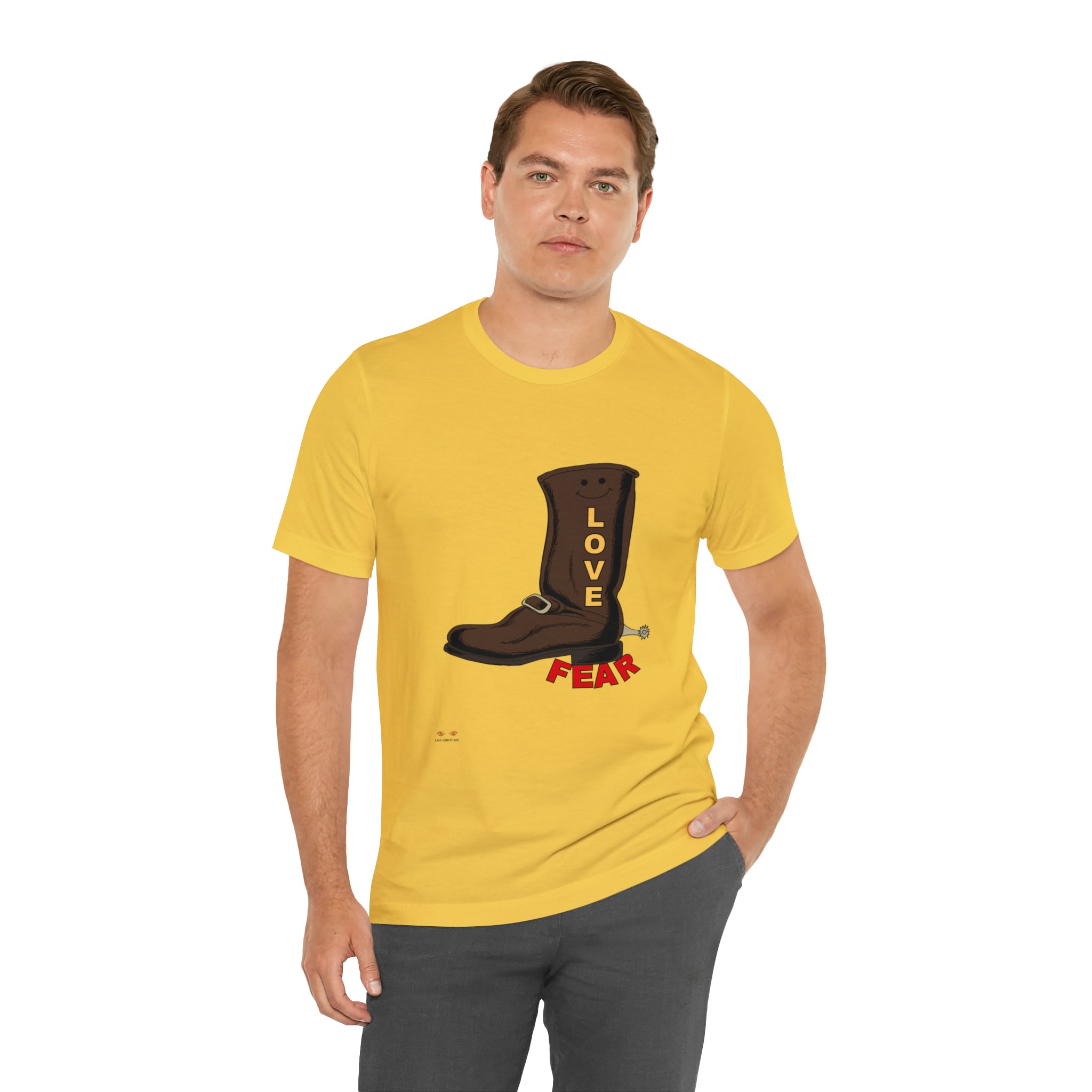 Unisex Jersey Short Sleeve Tee. Love Over Fear