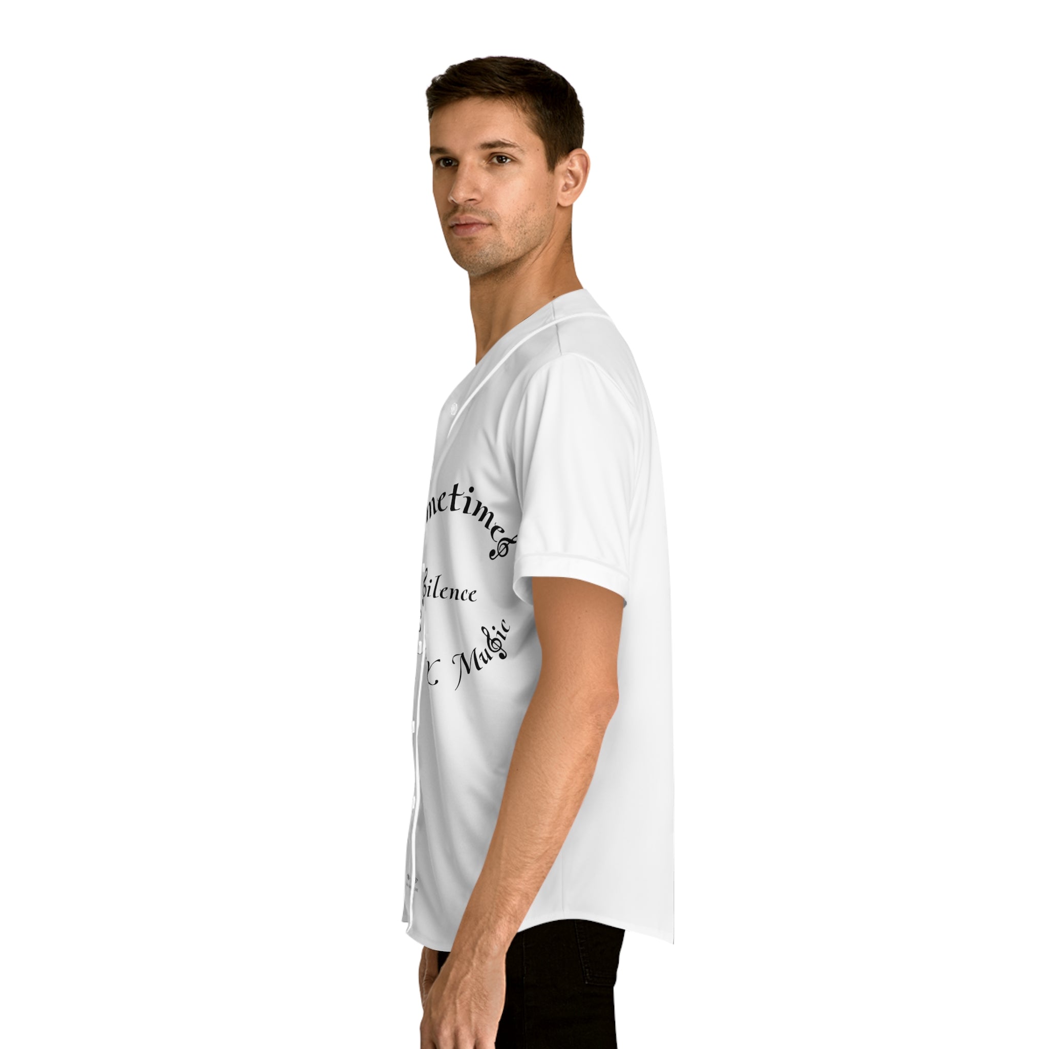 Men's Baseball Jersey (AOP) Sometimes Silence Is My Music