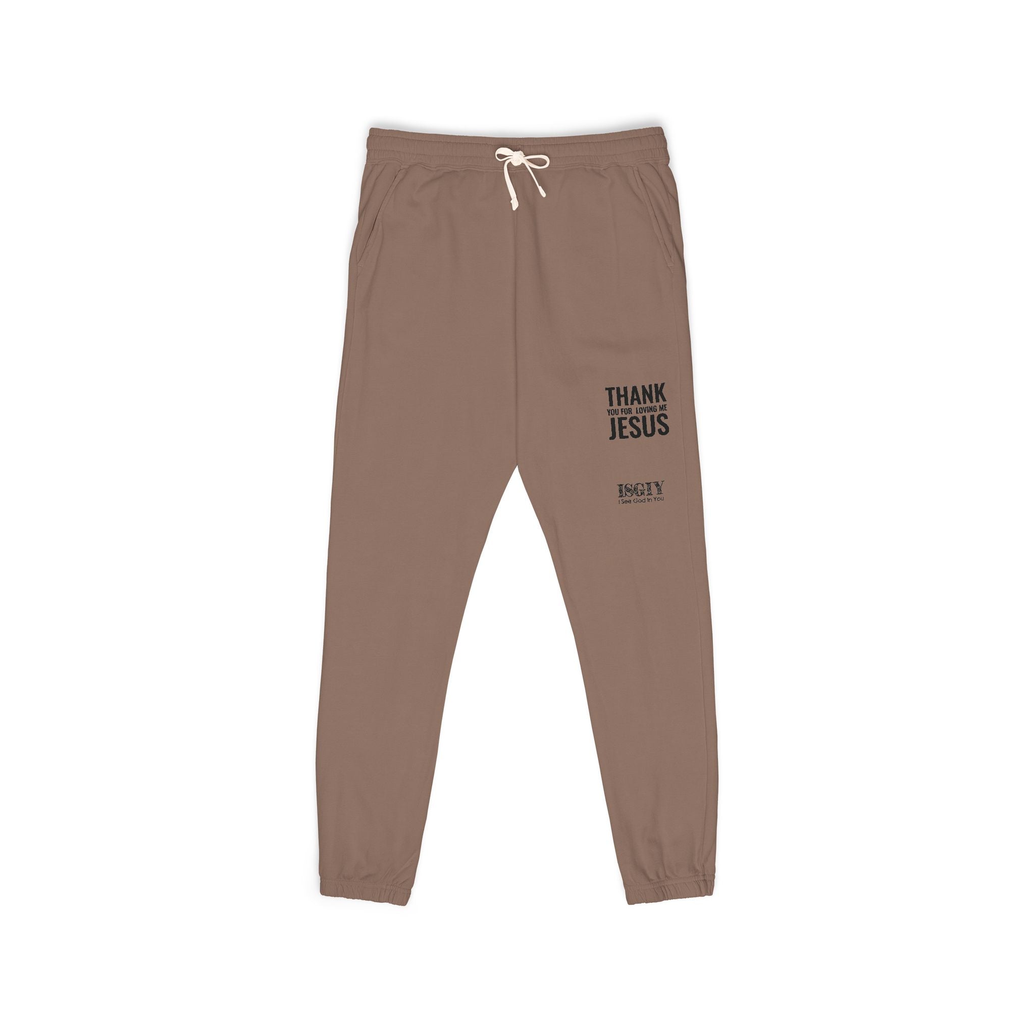 Thank You Jesus Sweatpants — Garment-Dyed Cozy Fleece Joggers