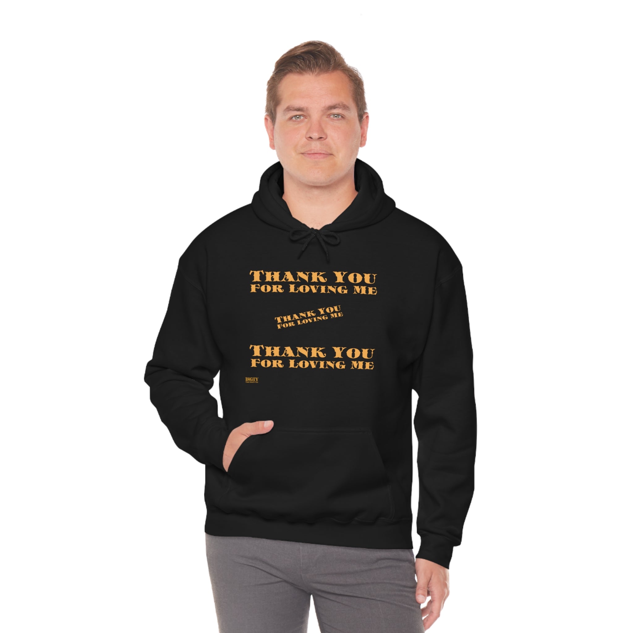 Unisex Heavy Blend Hooded Sweatshirt...Thank You For Loving Me...Yel