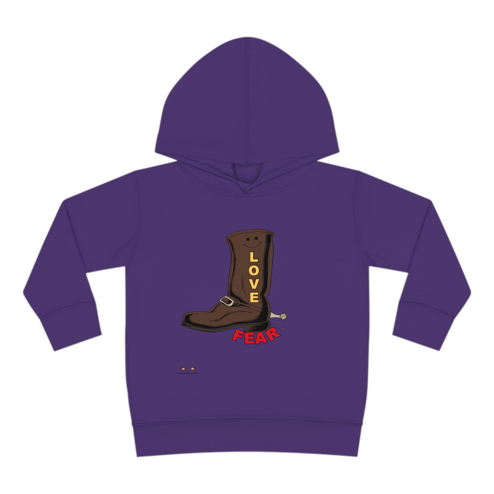 Toddler Pullover Fleece Hoodie Love Over Fear