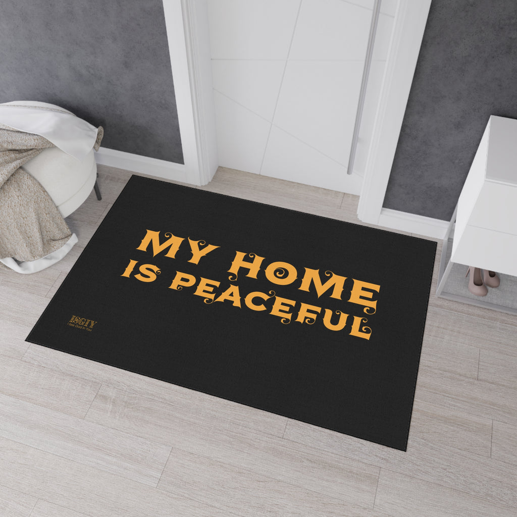 Floor Mat - Heavy Duty My Home Is Peaceful Design
