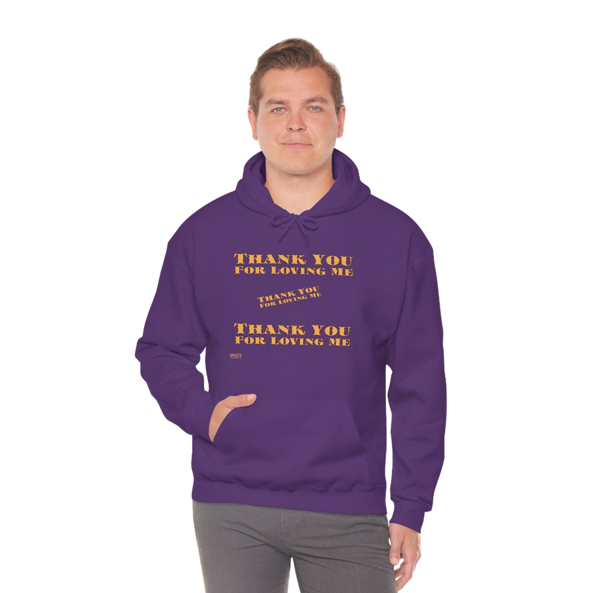 Unisex Heavy Blend Hooded Sweatshirt...Thank You For Loving Me...Yel