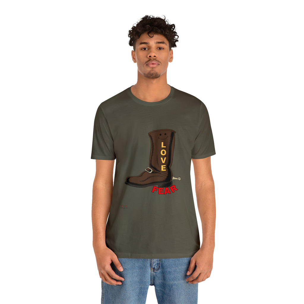 Unisex Jersey Short Sleeve Tee. Love Over Fear