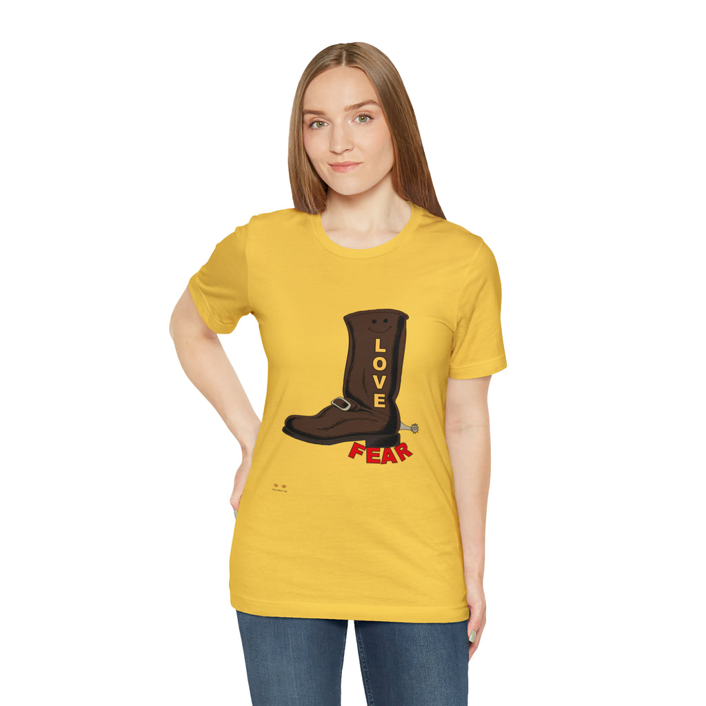 Unisex Jersey Short Sleeve Tee. Love Over Fear