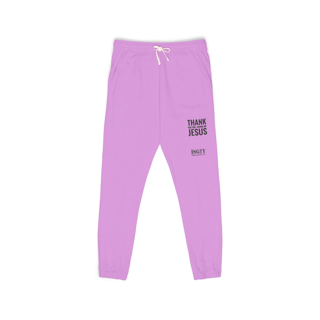 Thank You Jesus Sweatpants — Garment-Dyed Cozy Fleece Joggers