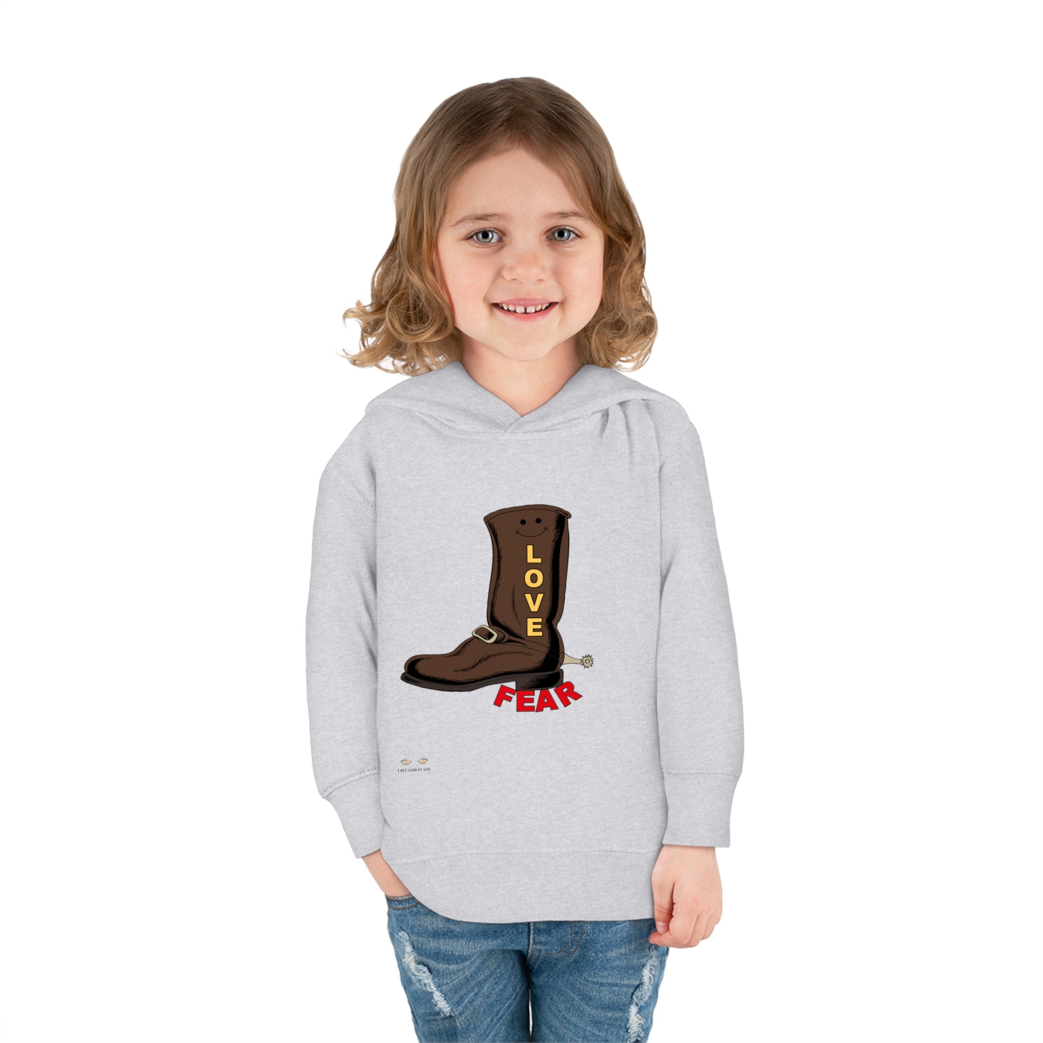 Toddler Pullover Fleece Hoodie Love Over Fear