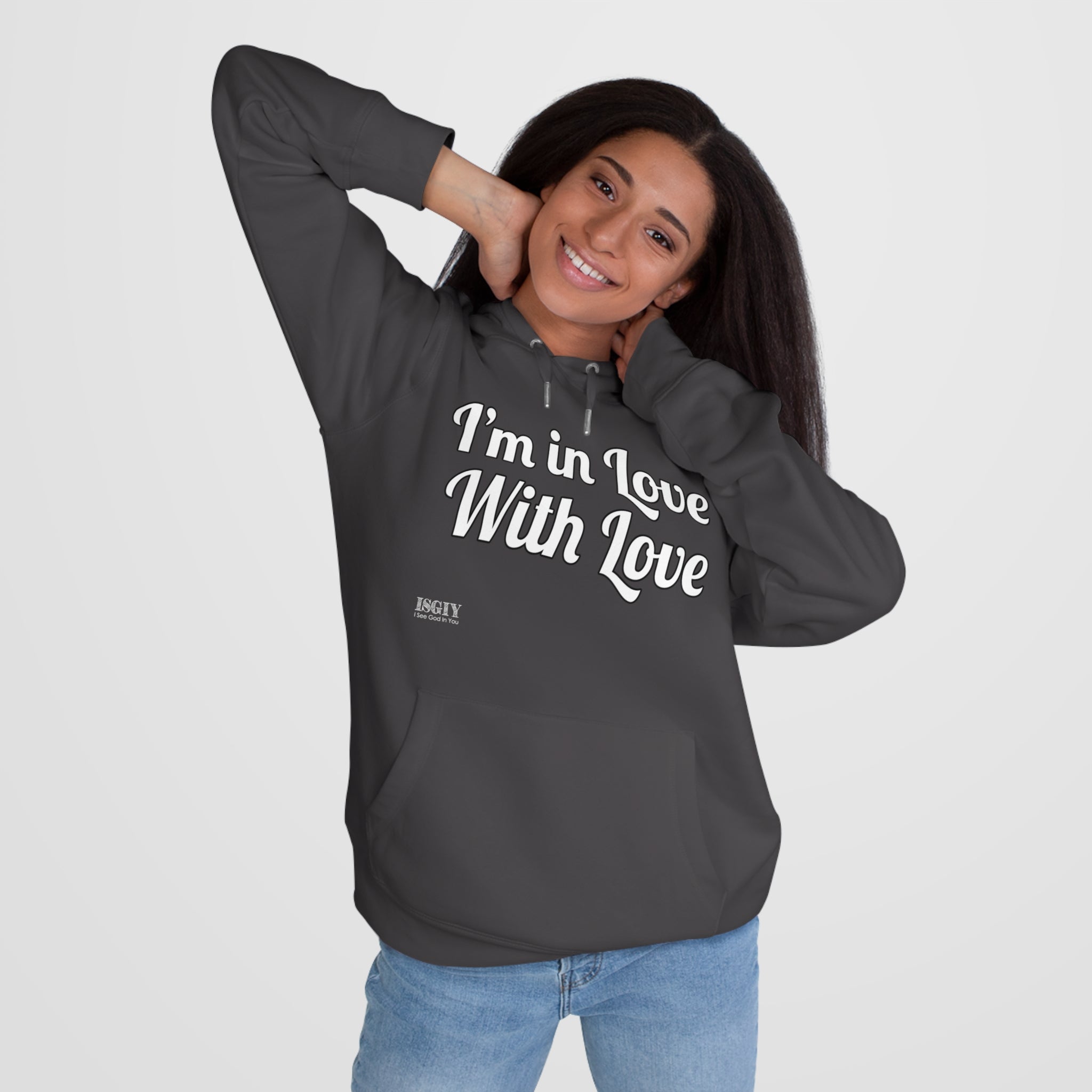 King Hooded Sweatshirt.....I'm in Love With Love....Whi