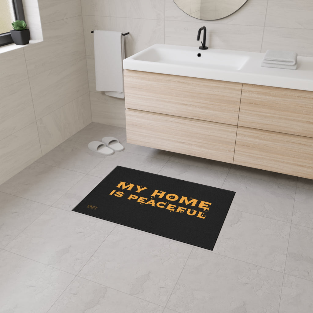 Floor Mat - Heavy Duty My Home Is Peaceful Design