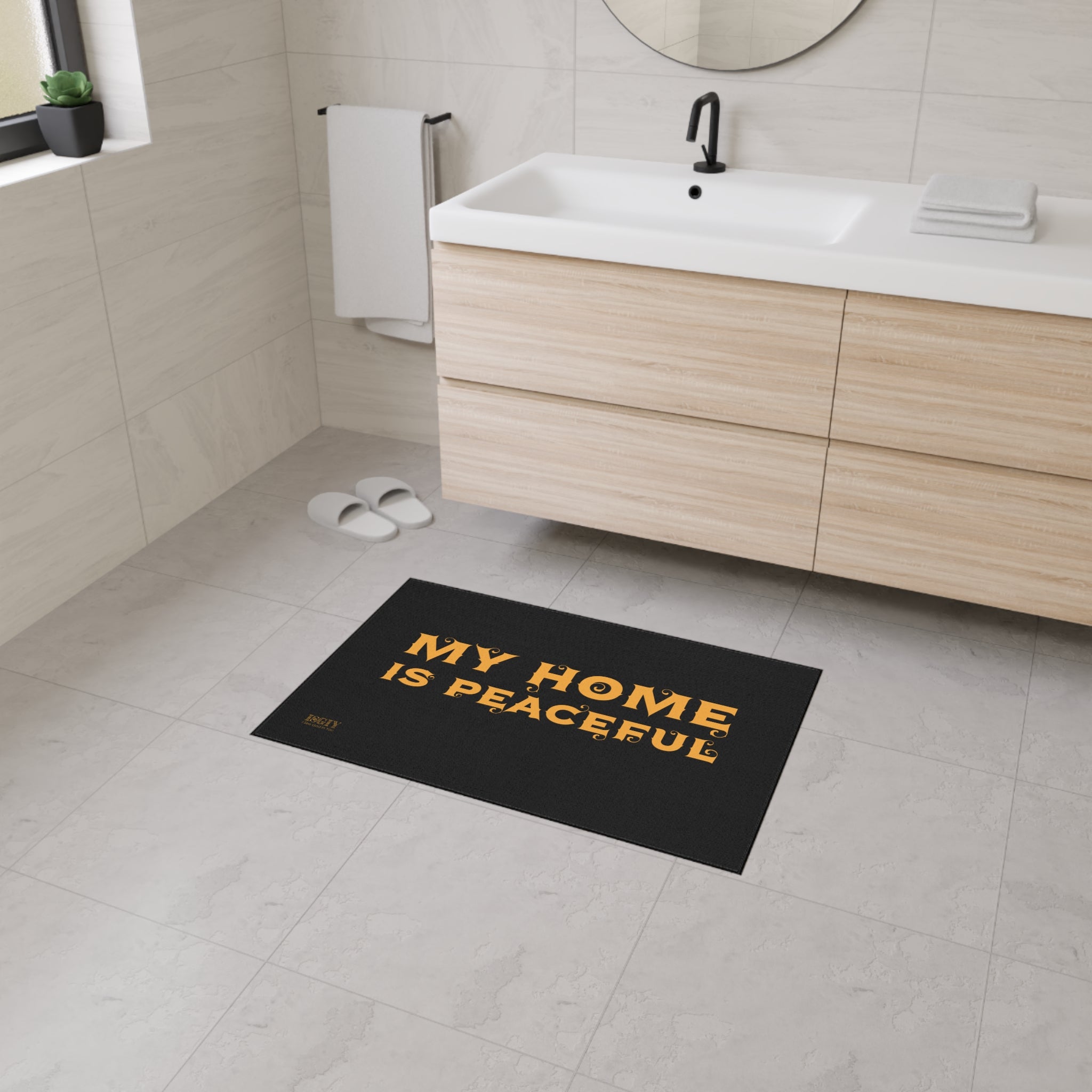 Floor Mat - Heavy Duty My Home Is Peaceful Design