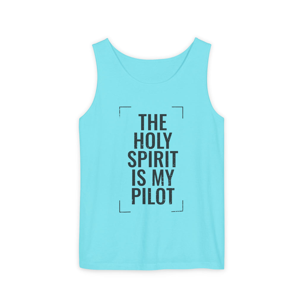 Holy Spirit Is My Pilot Tank Top — Christian Faith Graphic Tank