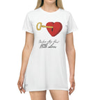 Heart Print T-shirt For Women - I See God in You