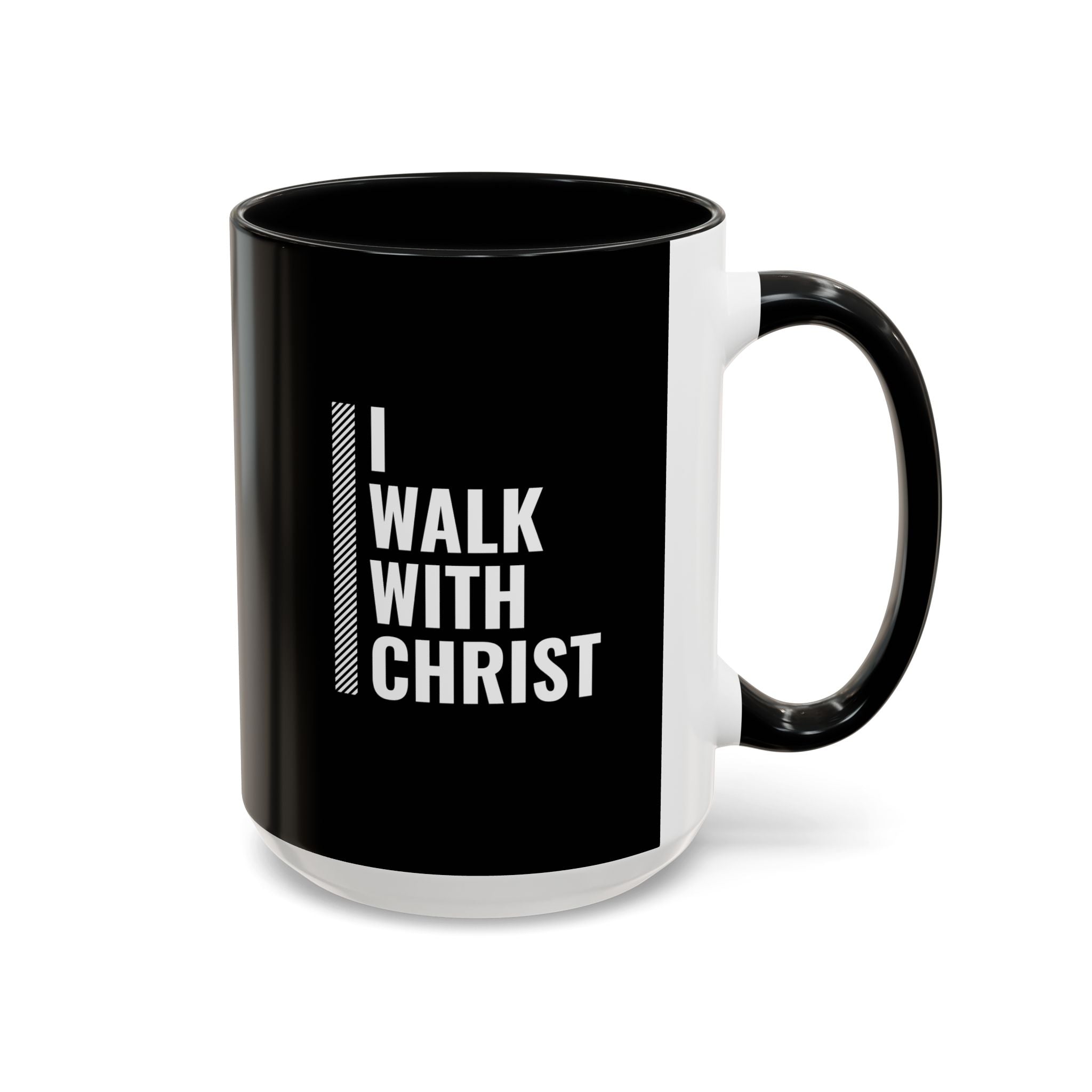 I Walk With Christ Accent Coffee Mug — Inspirational Christian Tea Cup (11/15oz)