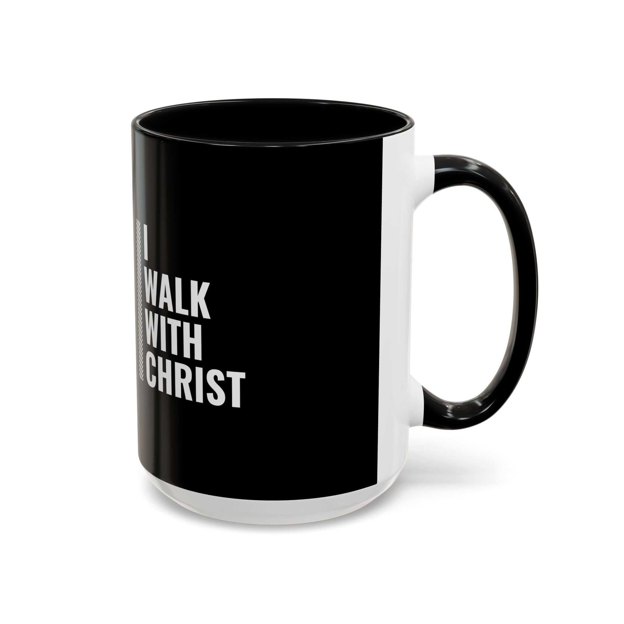 I Walk With Christ Accent Coffee Mug — Inspirational Christian Tea Cup (11/15oz)