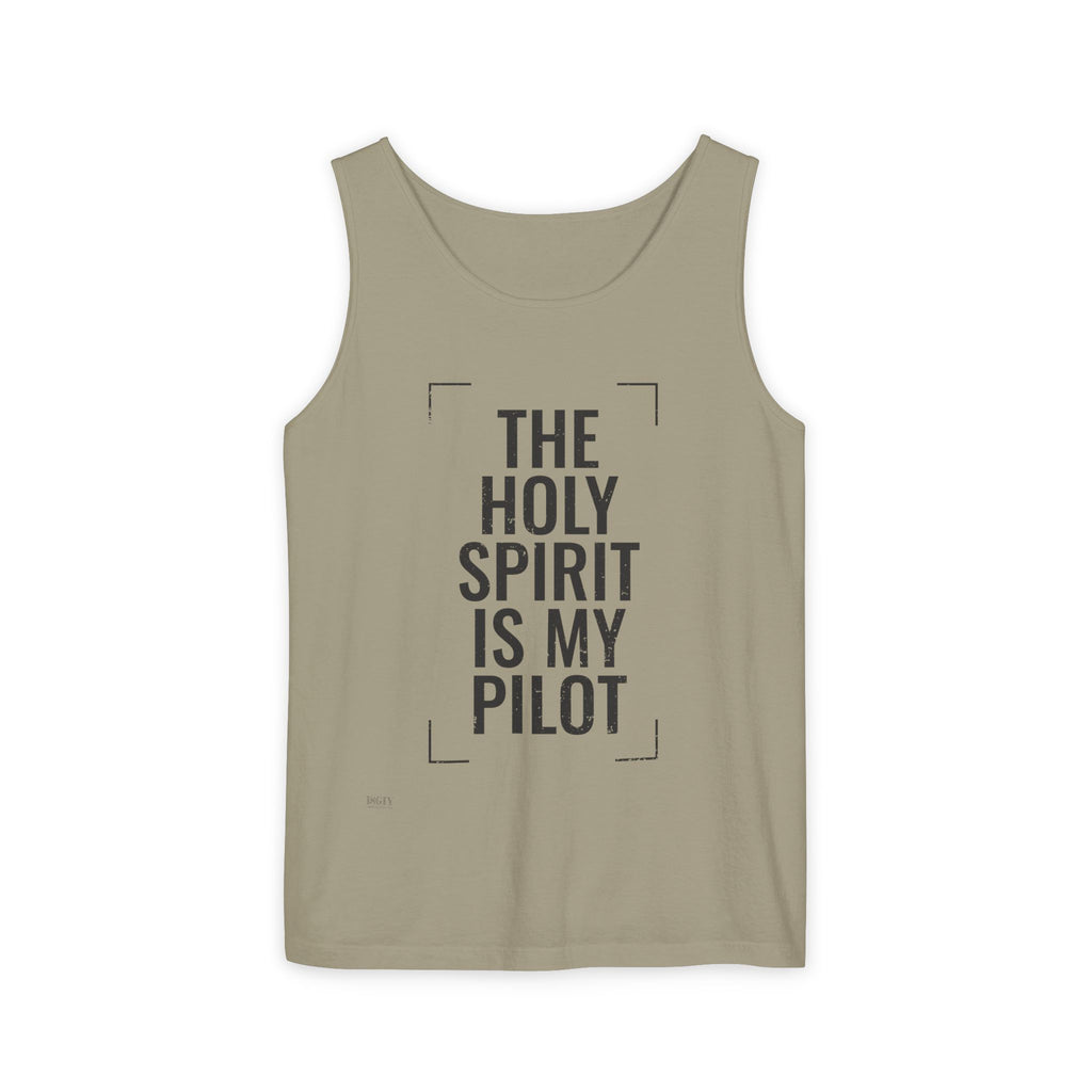 Holy Spirit Is My Pilot Tank Top — Christian Faith Graphic Tank