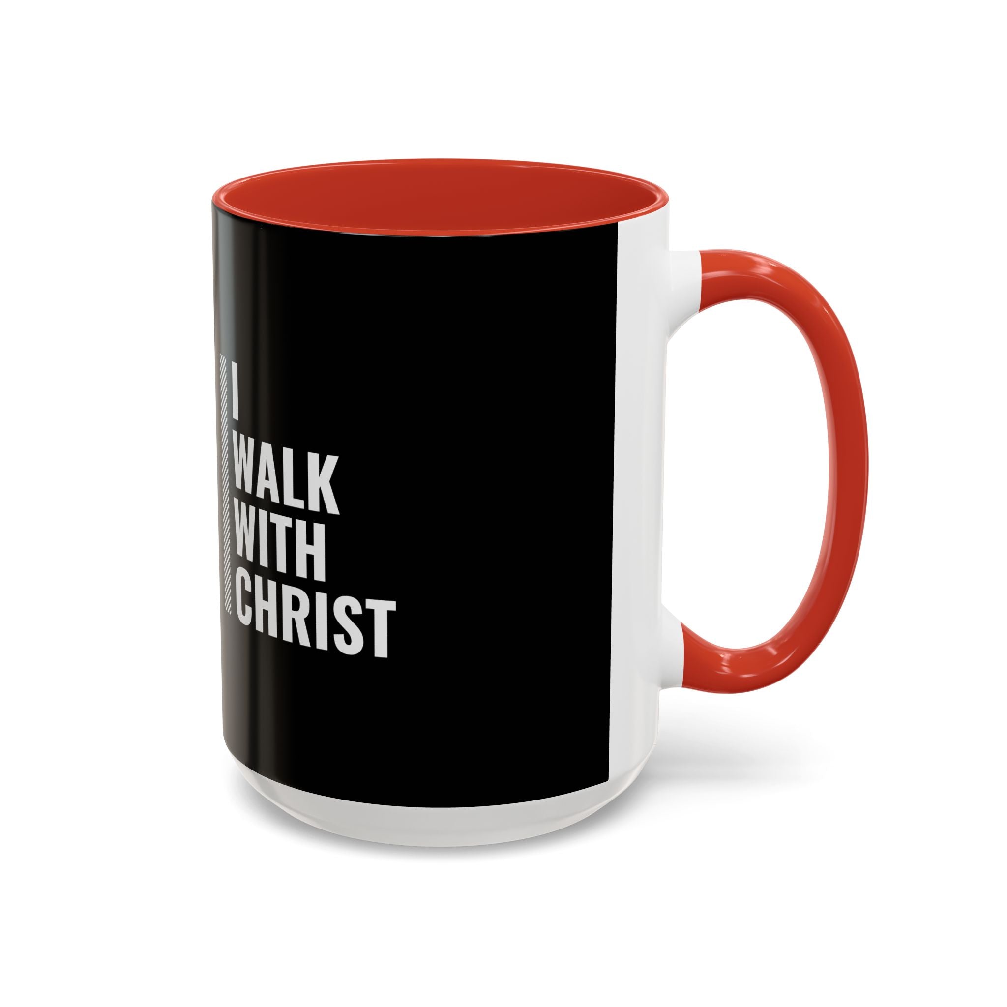 I Walk With Christ Accent Coffee Mug — Inspirational Christian Tea Cup (11/15oz)