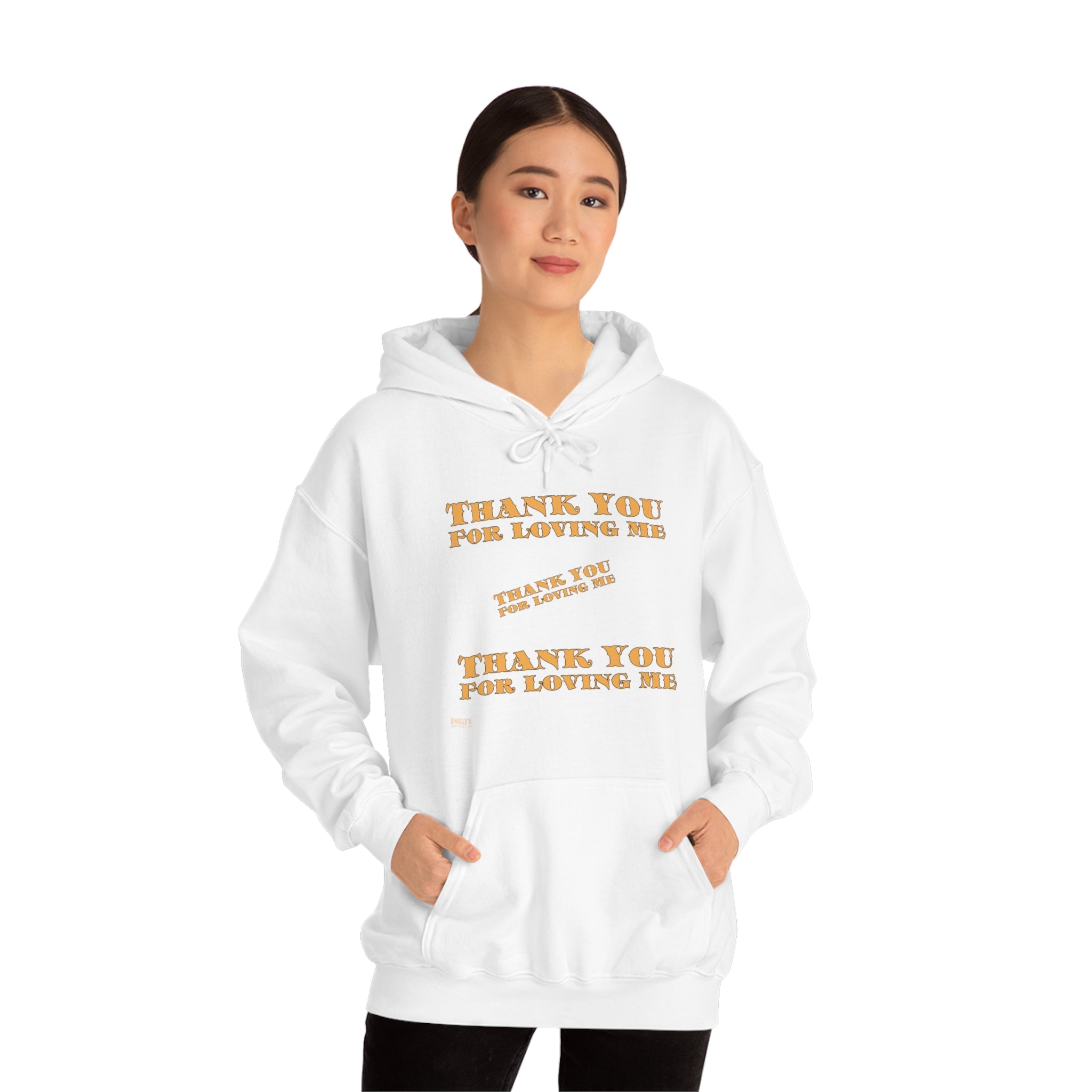 Unisex Heavy Blend Hooded Sweatshirt...Thank You For Loving Me...Yel