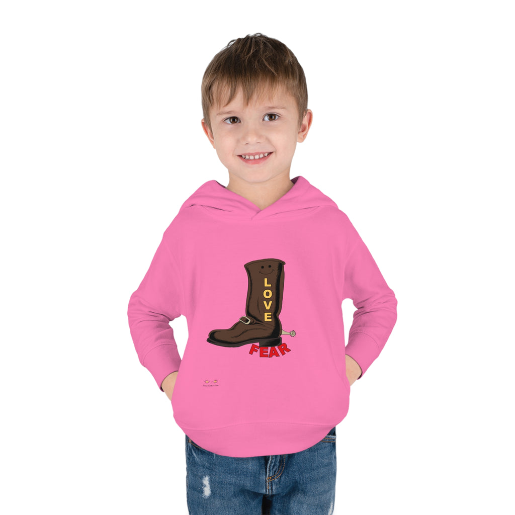Toddler Pullover Fleece Hoodie Love Over Fear