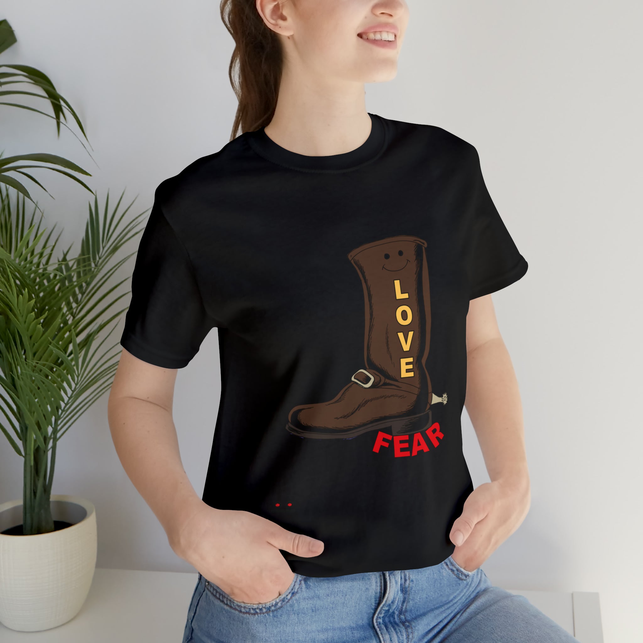 Unisex Jersey Short Sleeve Tee. Love Over Fear
