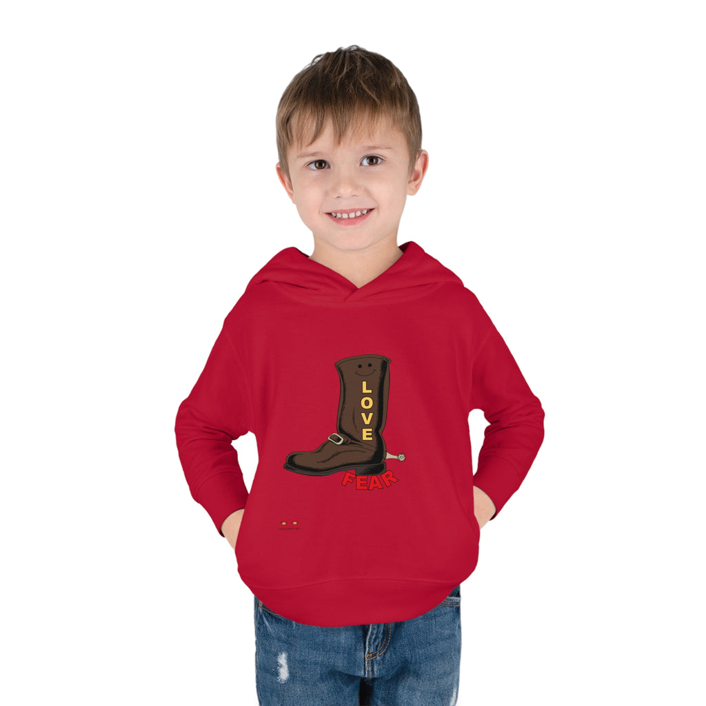 Toddler Pullover Fleece Hoodie Love Over Fear