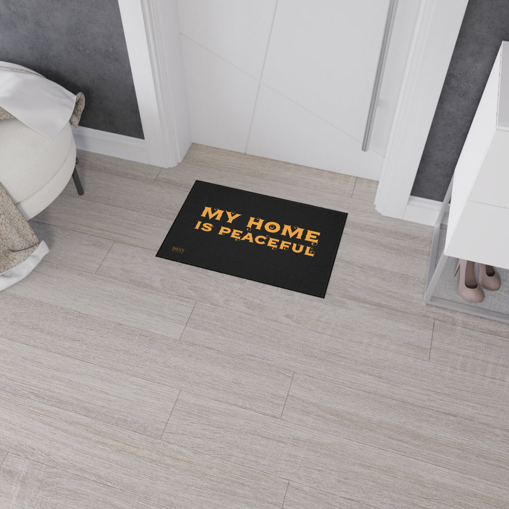 Floor Mat - Heavy Duty My Home Is Peaceful Design