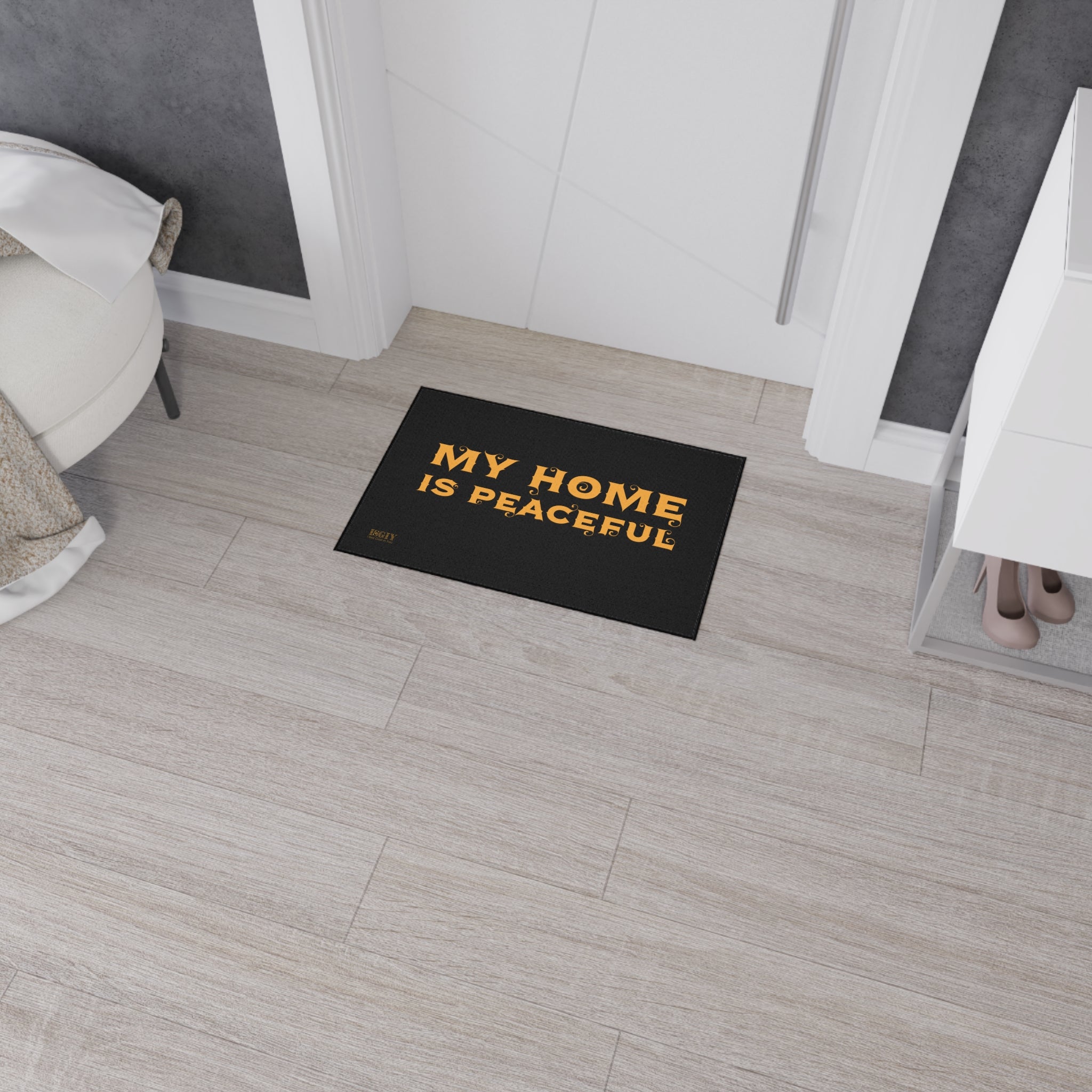 Floor Mat - Heavy Duty My Home Is Peaceful Design