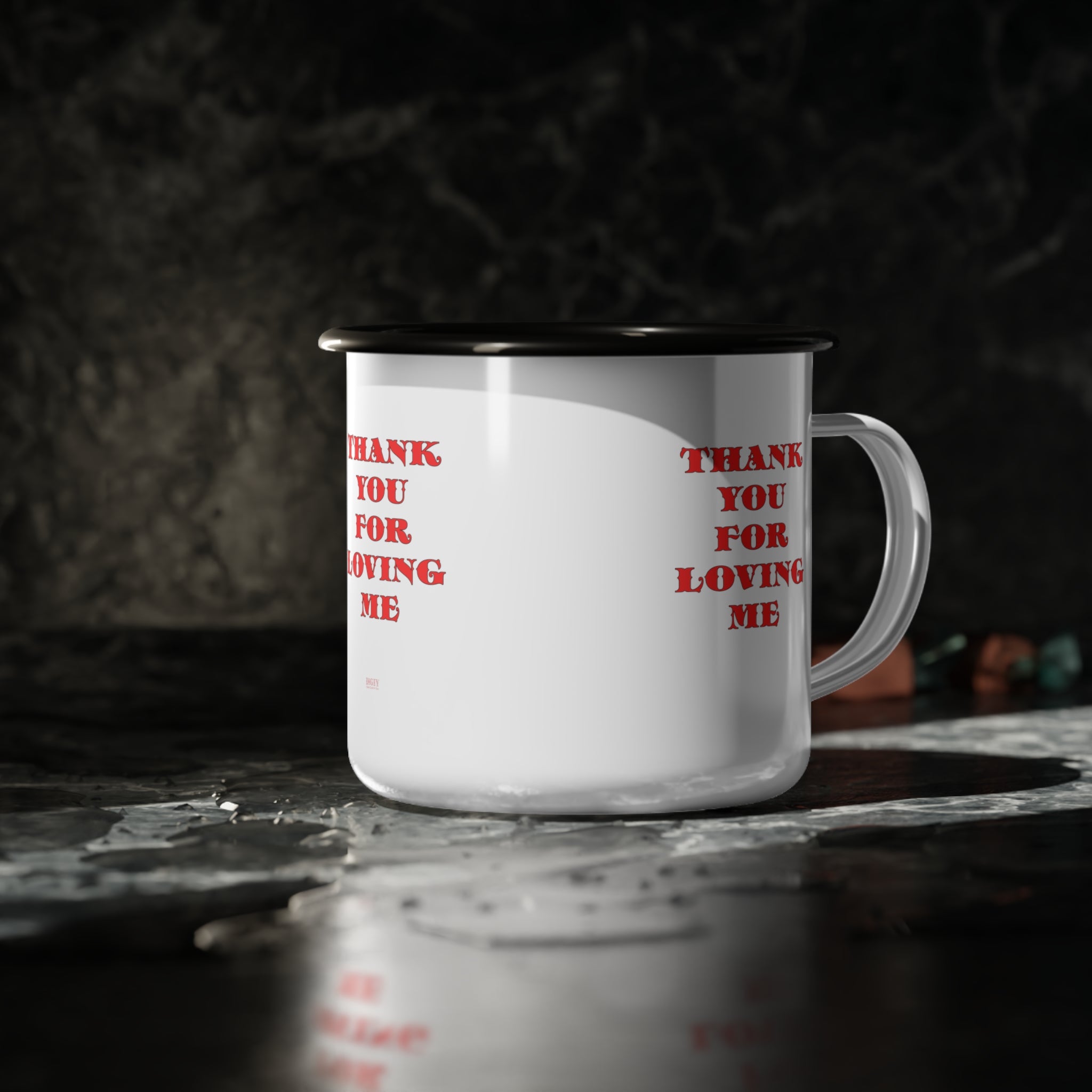 Enamel Camp Cup.Thank You For Loving Me