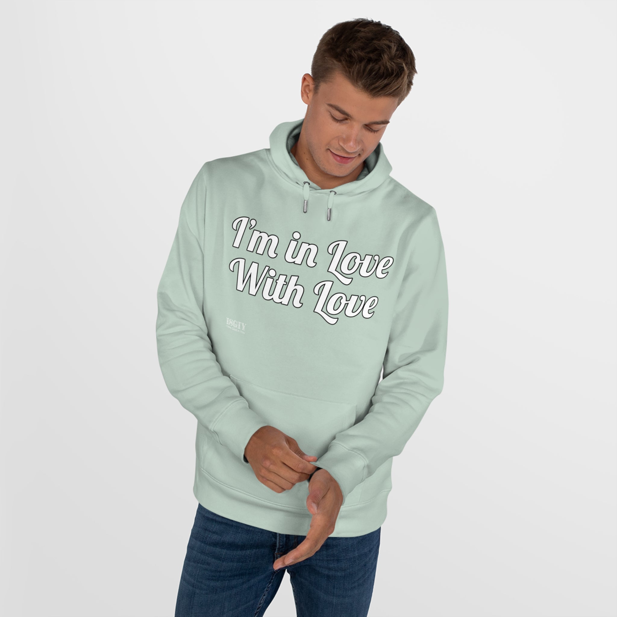 King Hooded Sweatshirt.....I'm in Love With Love....Whi