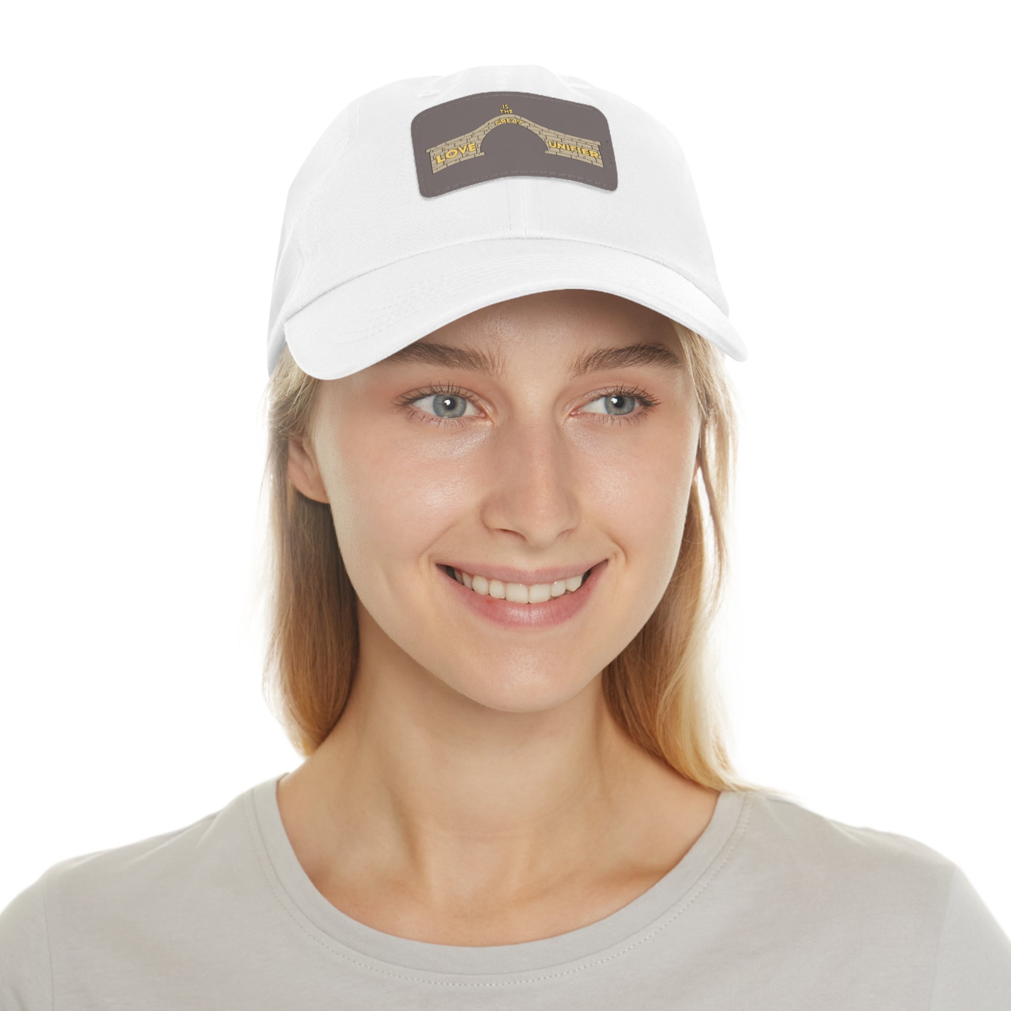 Dad Hat with Leather Patch. Love Is The Great Unifier