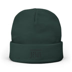 Embroidered "Good Morning Jesus" Knit Beanie