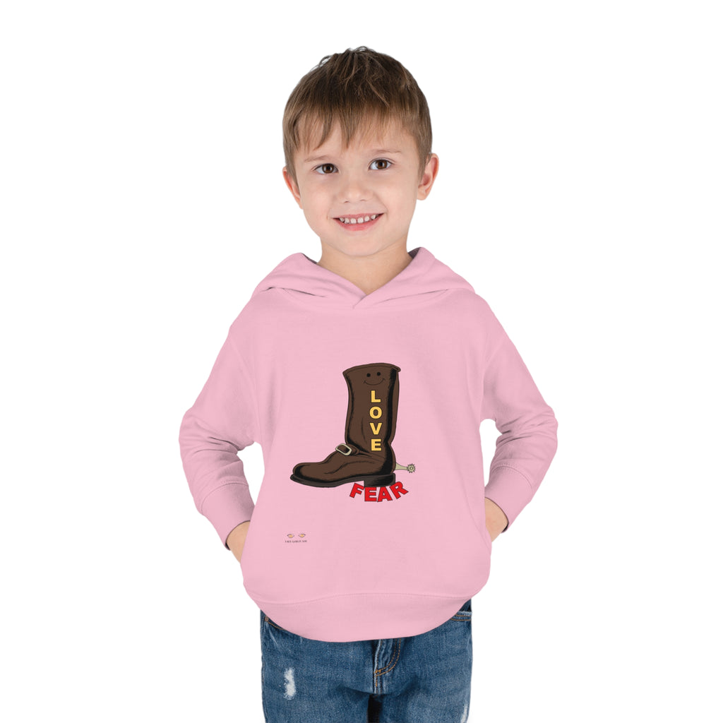 Toddler Pullover Fleece Hoodie Love Over Fear