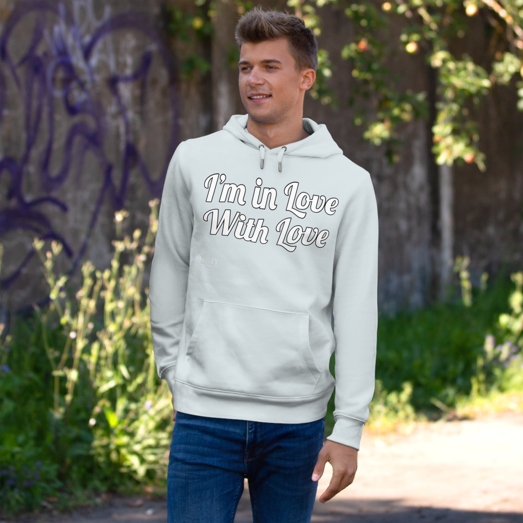 King Hooded Sweatshirt.....I'm in Love With Love....Whi