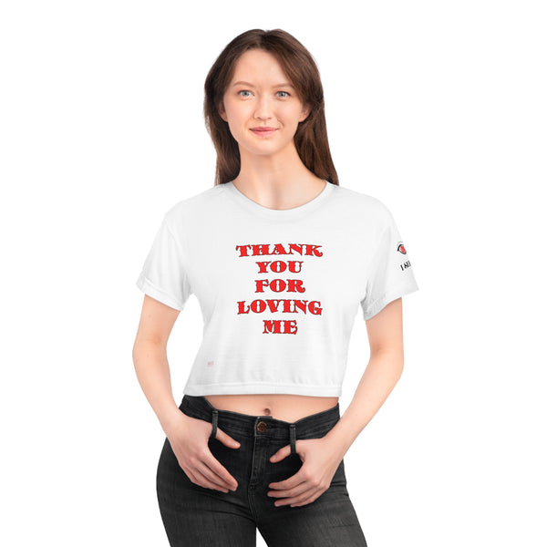 AOP Crop Tee Thank You For Loving Me