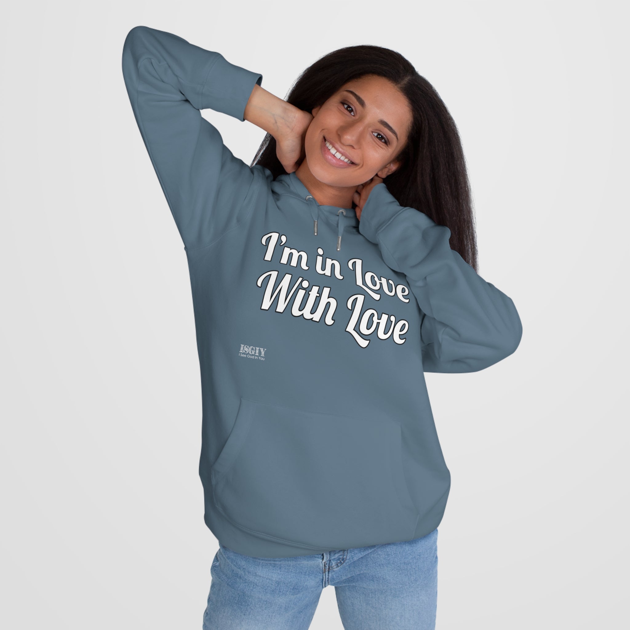King Hooded Sweatshirt.....I'm in Love With Love....Whi