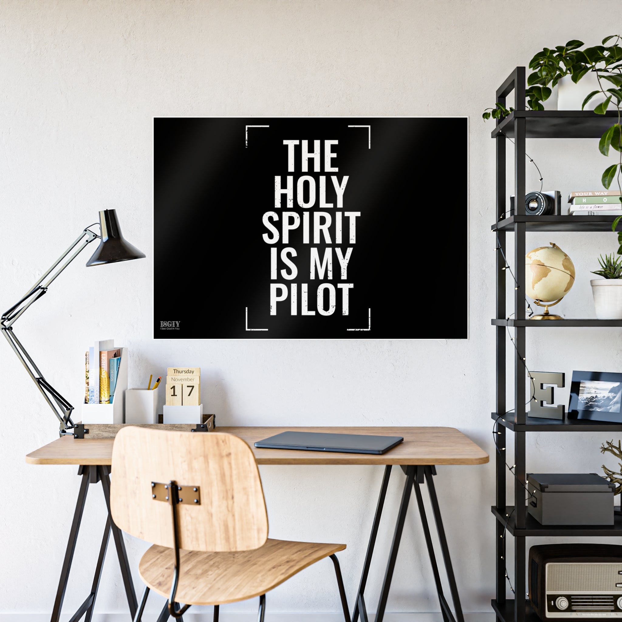 Gloss Poster — "The Holy Spirit Is My Pilot" Christian Wall Art