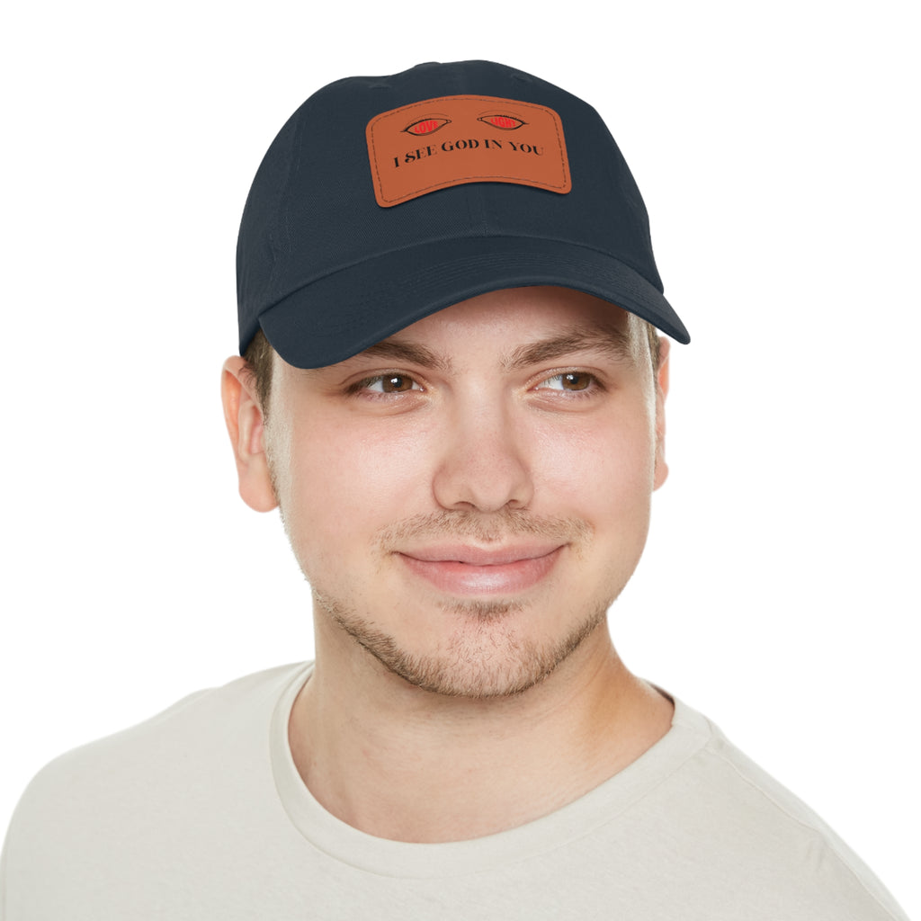 Dad Hat with Leather Patch. I See God In You