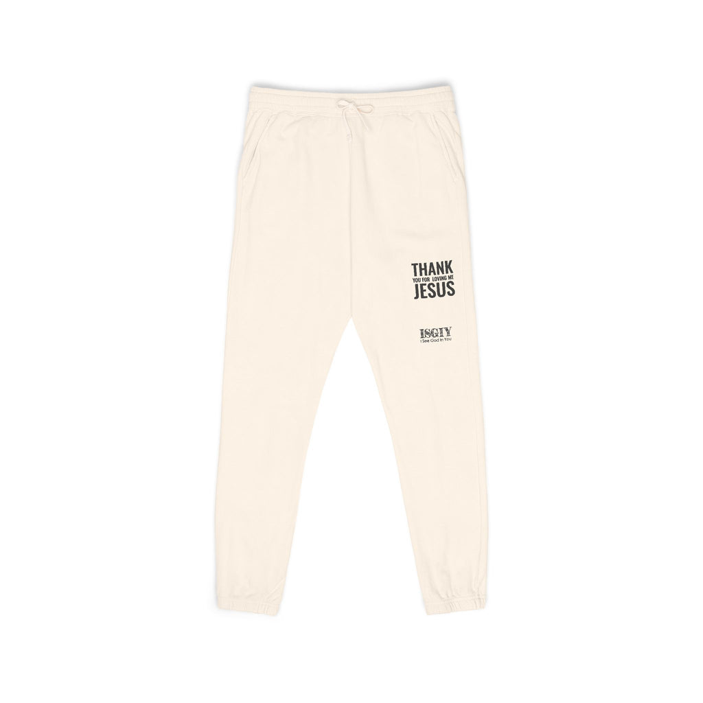 Thank You Jesus Sweatpants — Garment-Dyed Cozy Fleece Joggers