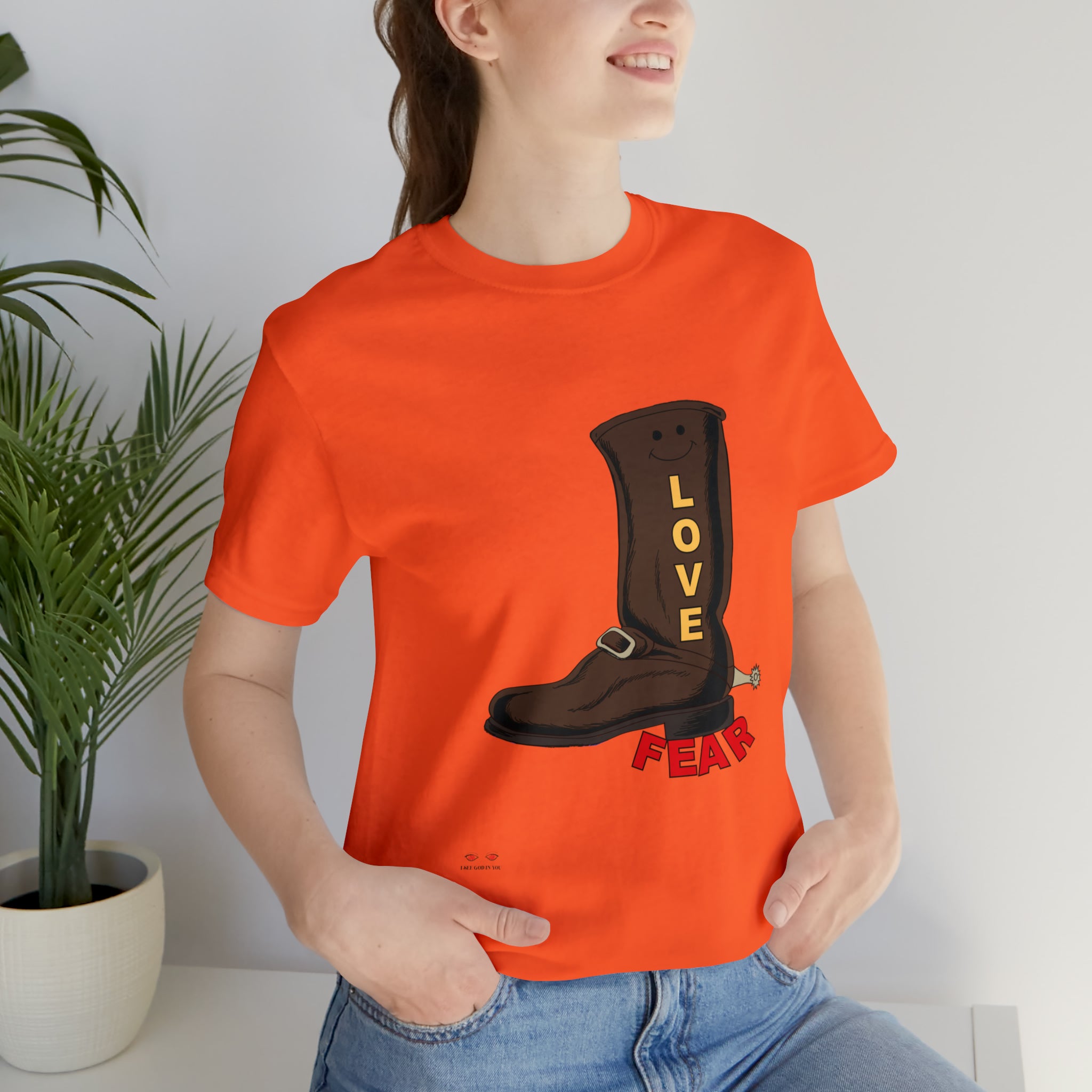 Unisex Jersey Short Sleeve Tee. Love Over Fear