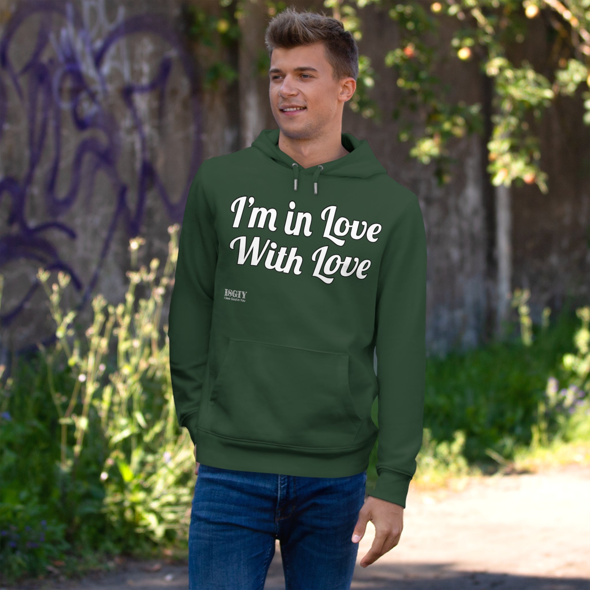 King Hooded Sweatshirt.....I'm in Love With Love....Whi