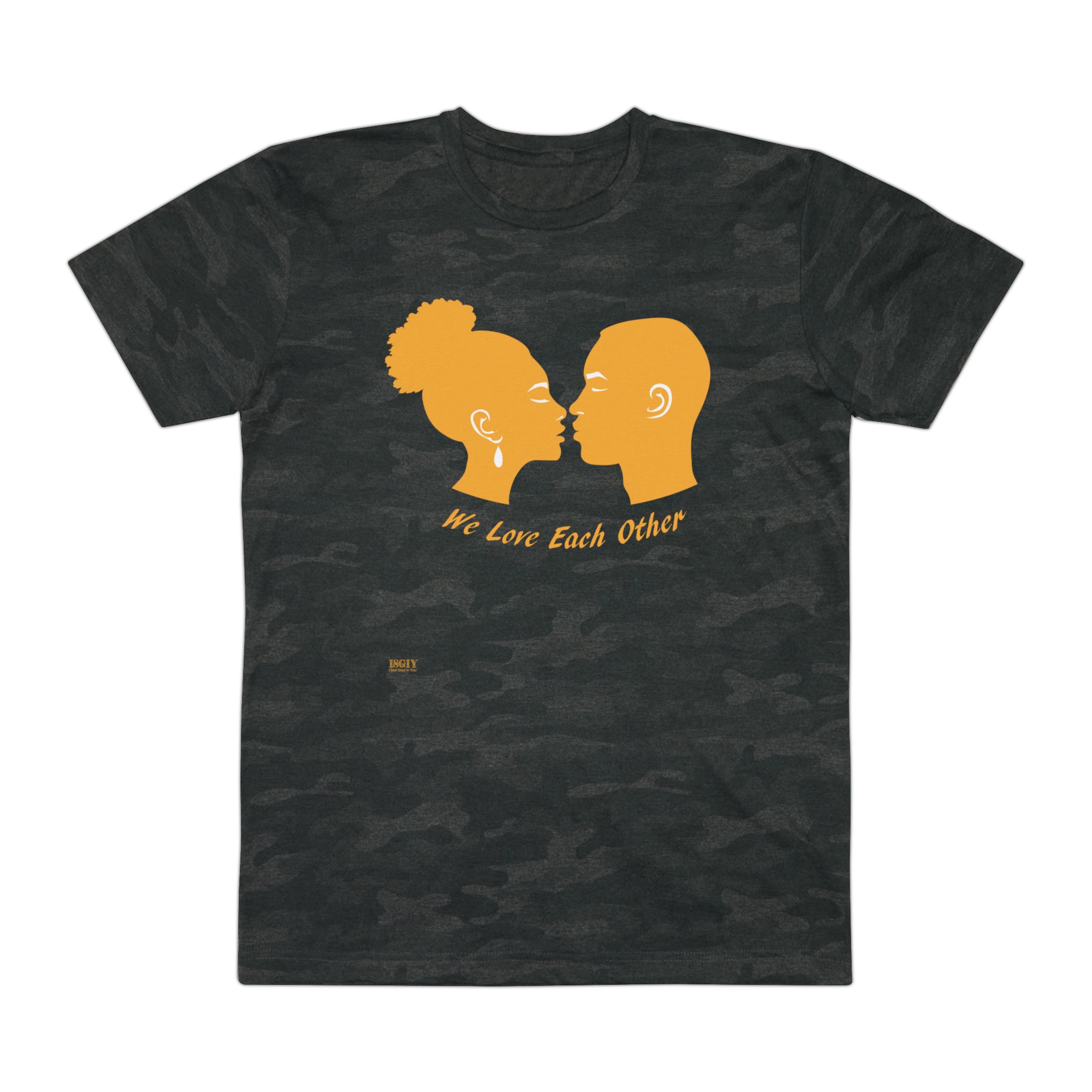 Men's Fine Jersey Tee. We Love Each Other...Yel